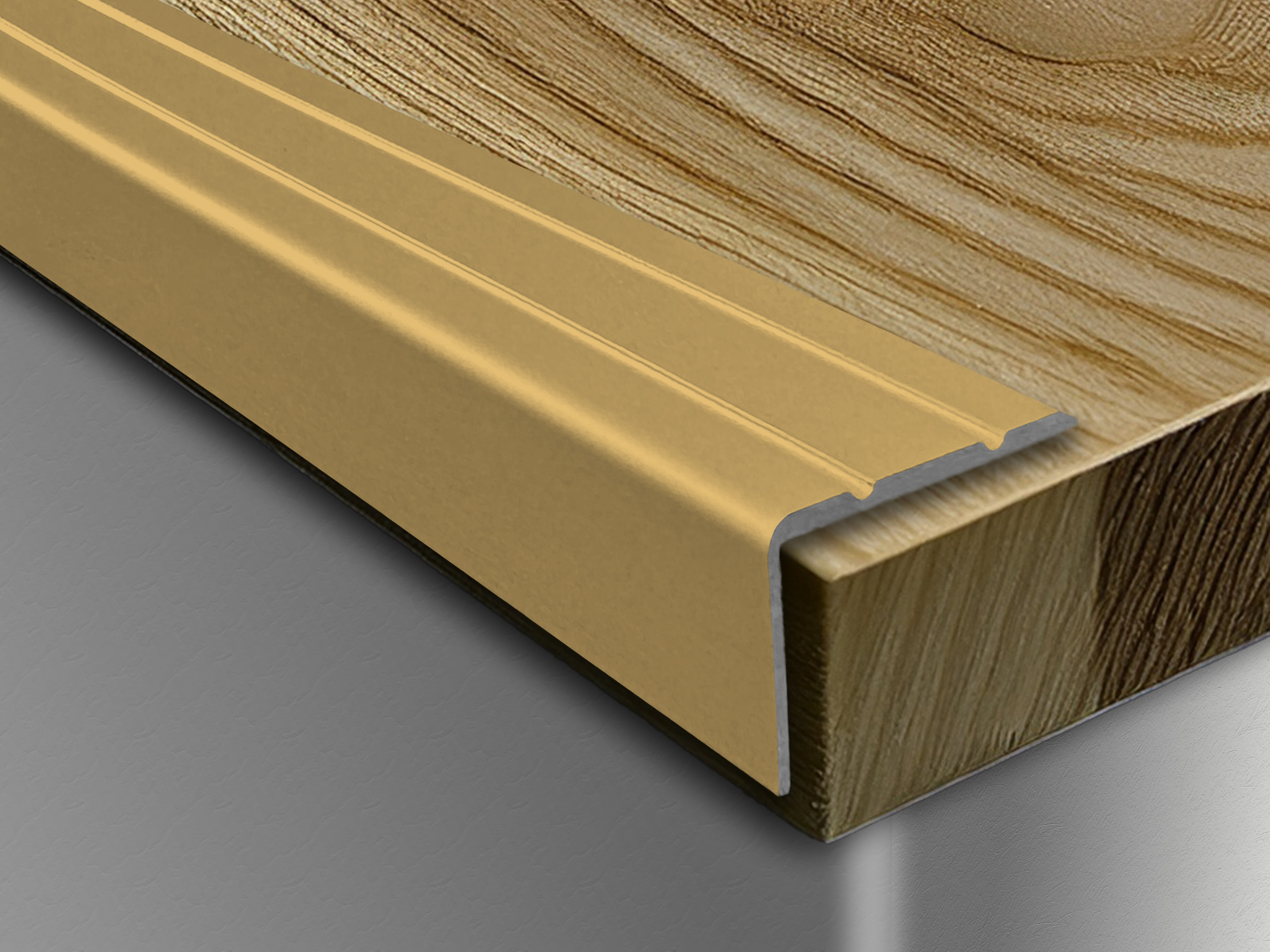 ufitec® Winkelprofil / Treppenkantenprofil  - selbstklebend - 24 x 15 mm -  Alu eloxiert