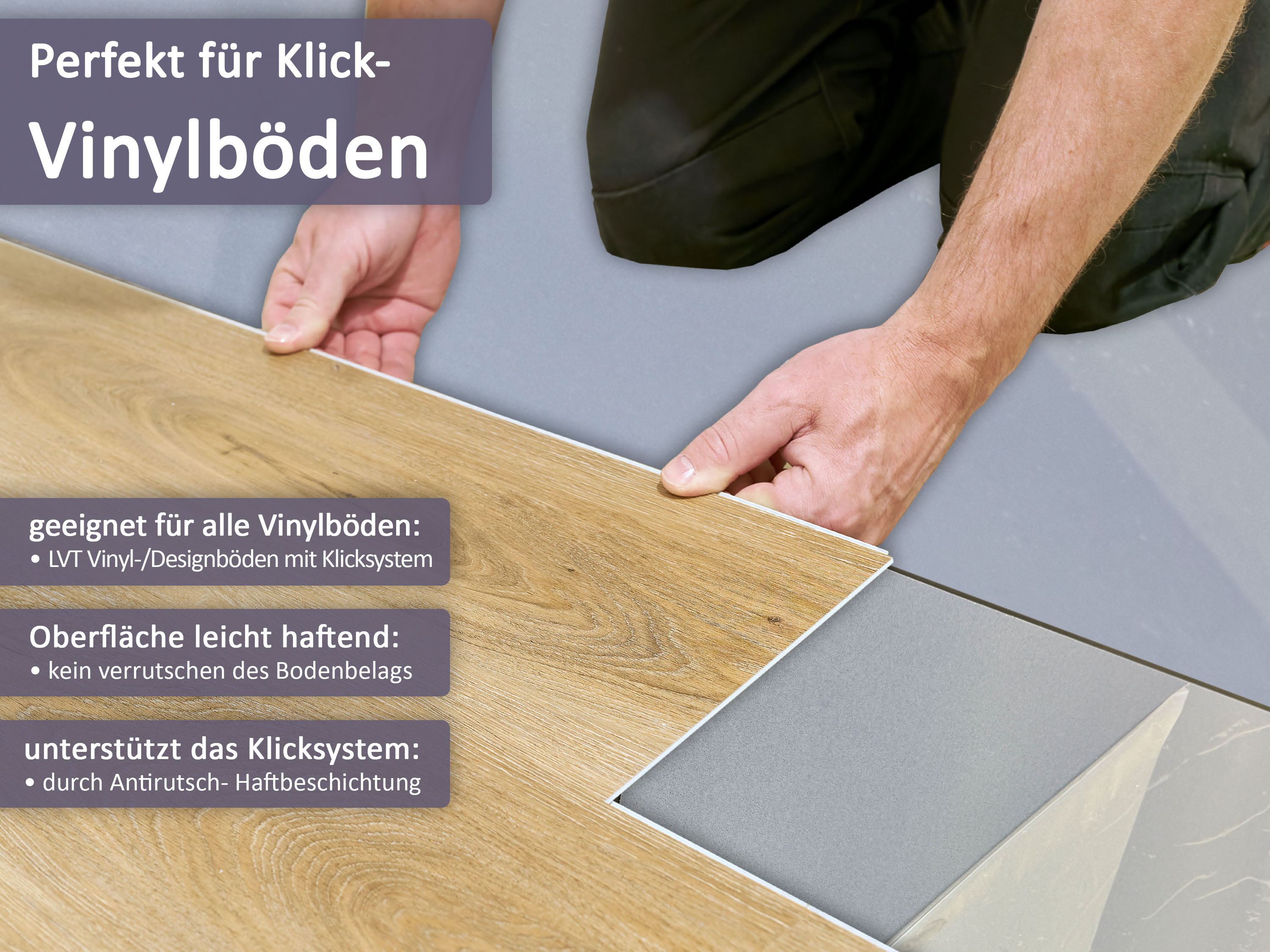 uficell® VINOSOUND FIX premium LVT Vinyl Unterlagsmatte mit Haftbeschichtung - B-Ware