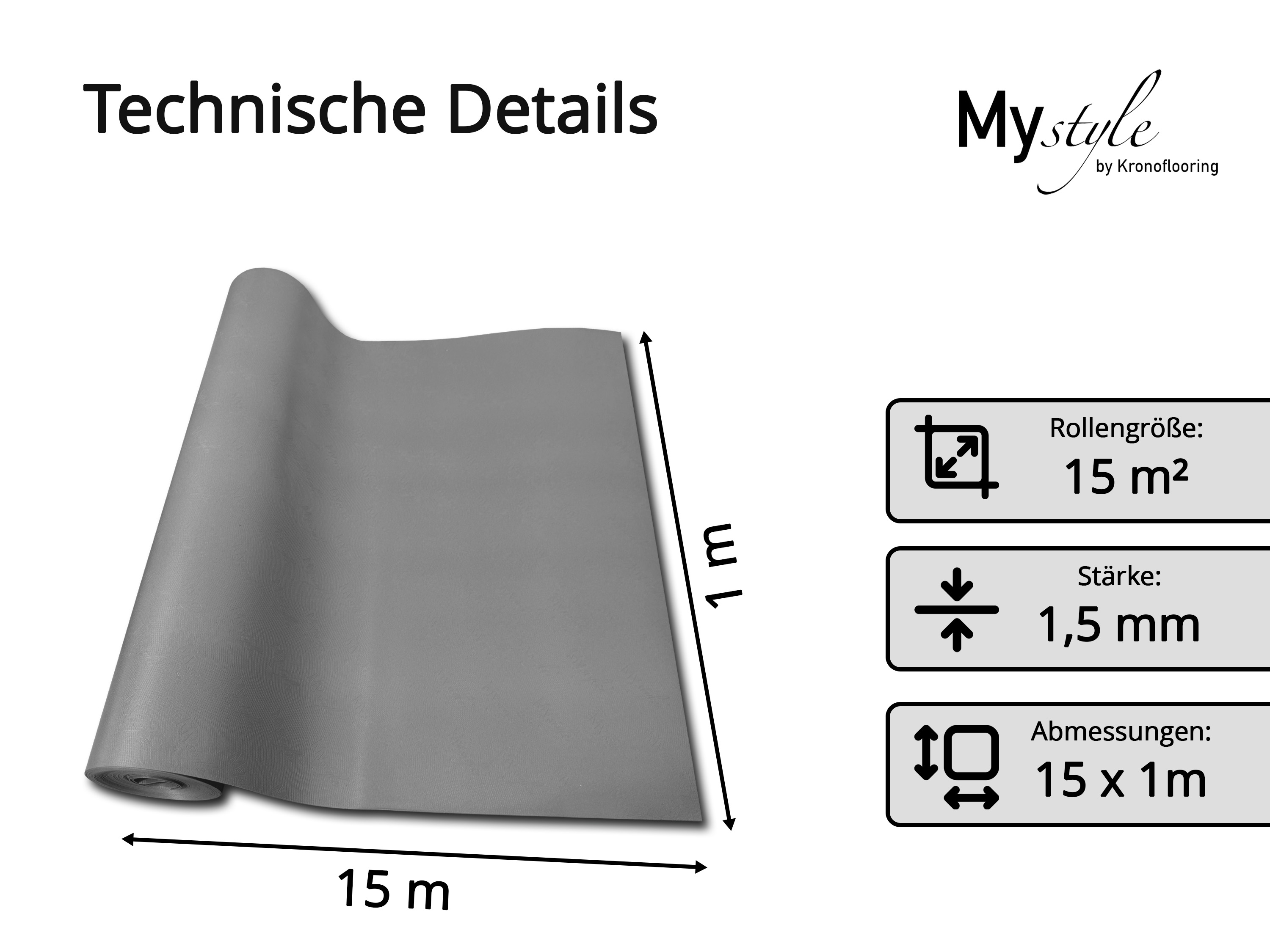 MyStyle Akustik Trittschalldämmung - Laminat und Parkettunterlage aus Polyolefin Schaum 1,5 mm Stark 