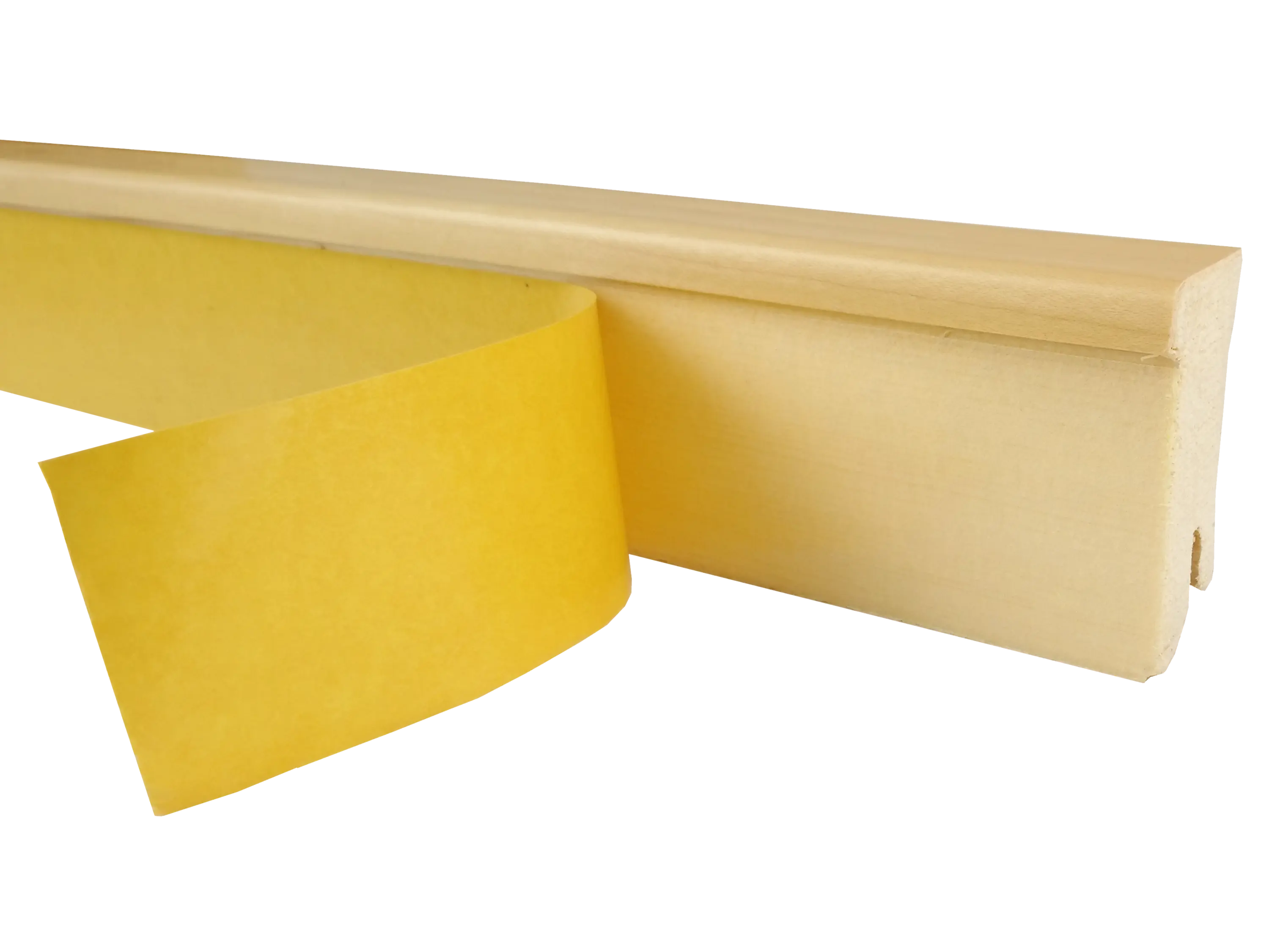 Ahorn Holz Sockelleiste mit Ausfräsung für Kork- und Designböden, Format: 18 x 50 x 2700 mm