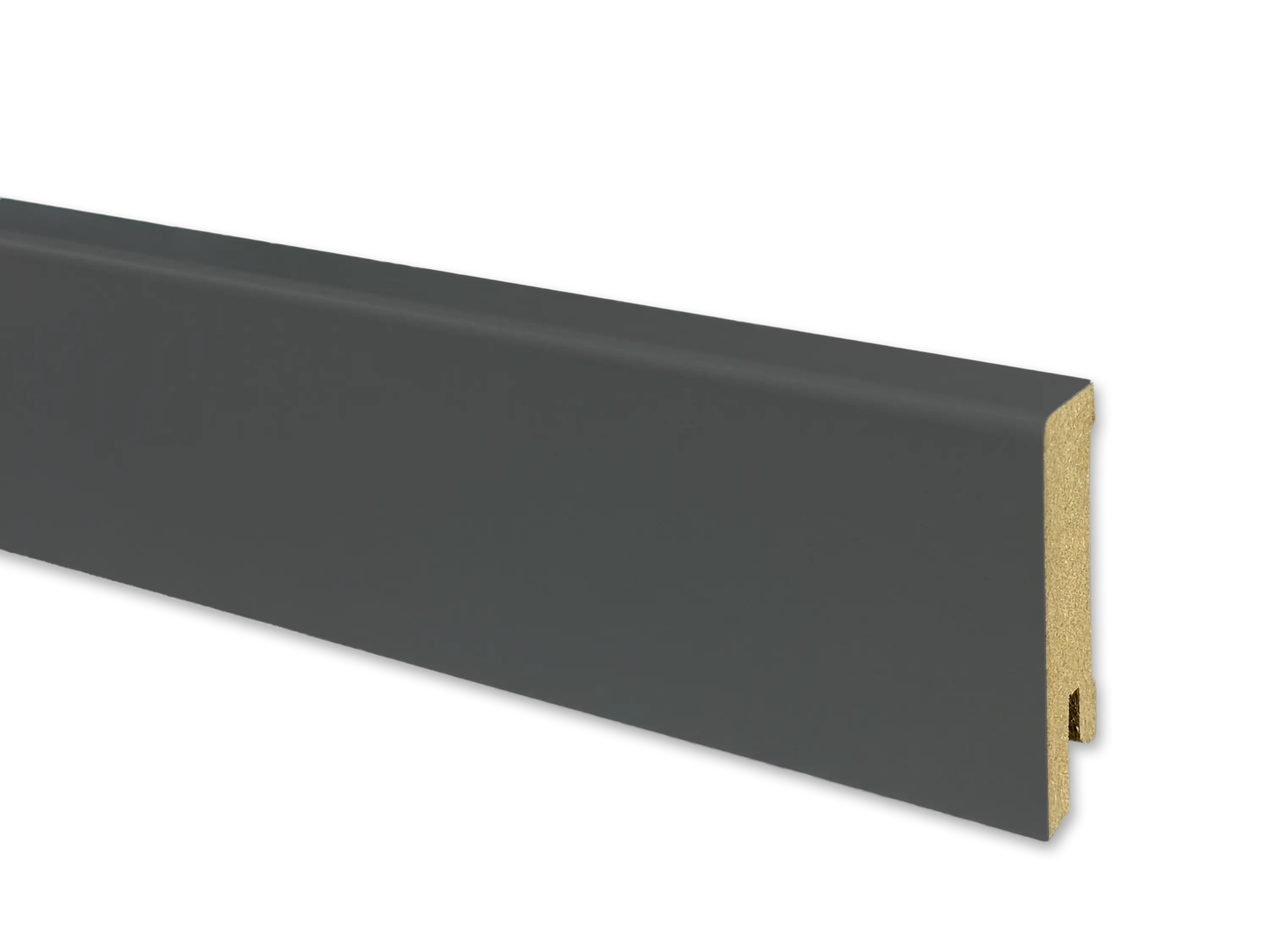 Sockelleiste Anthrazitgrau CUBE Fußleiste 16 x 58 mm in RAL 7016 - CLIPSTAR Fräsung