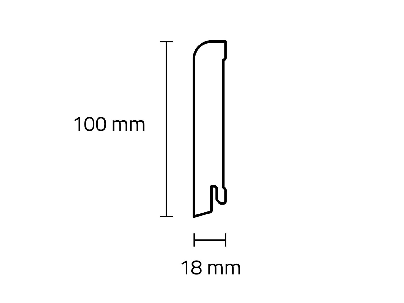 Trecor® Sockelleiste CLASSIC 100 mm Nürnberger Profil, MDF, weiß