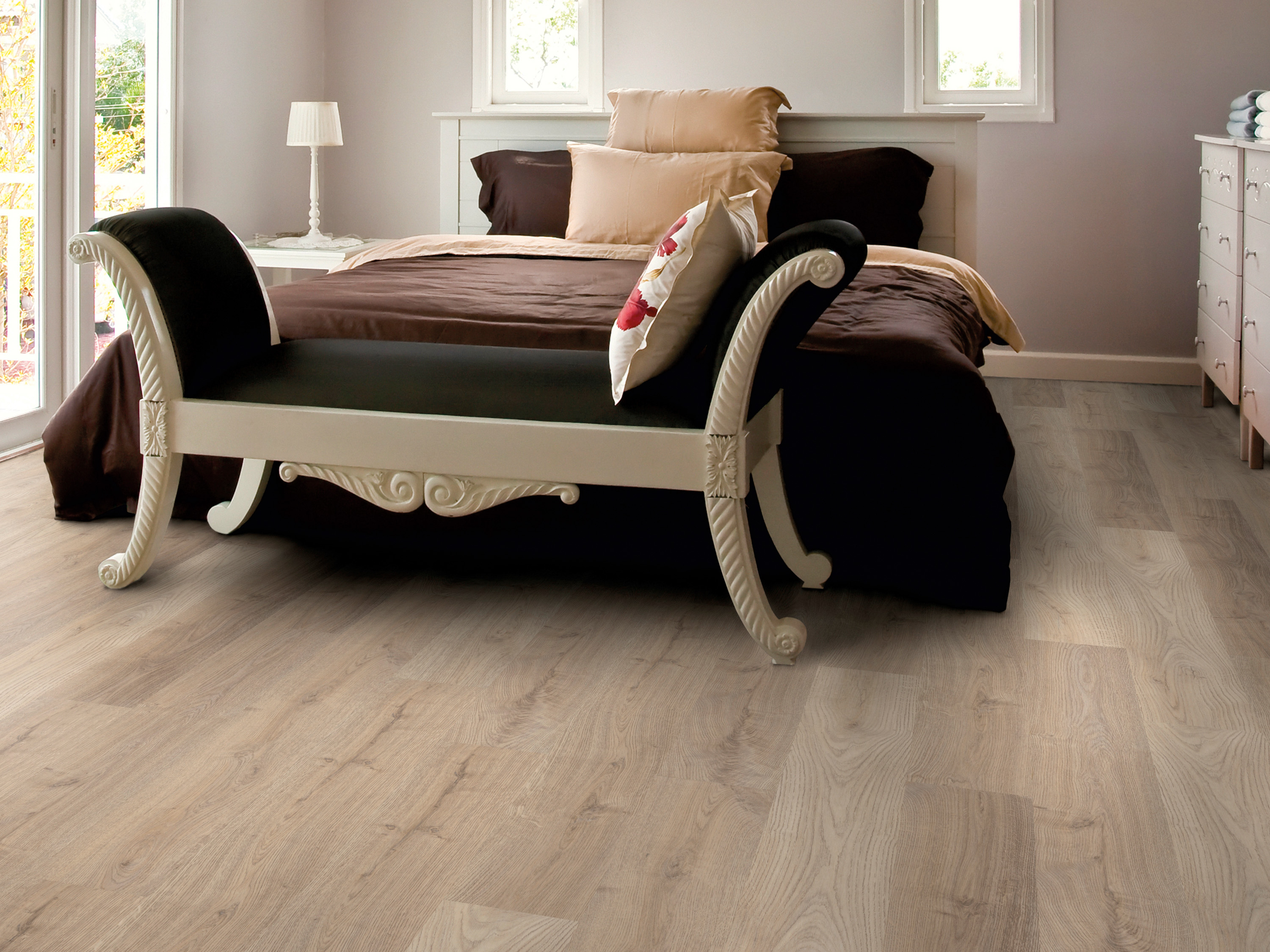 Kork Designboden Wood Basic - Oak Light Nature, digitalbedrucktes Korkfurnier