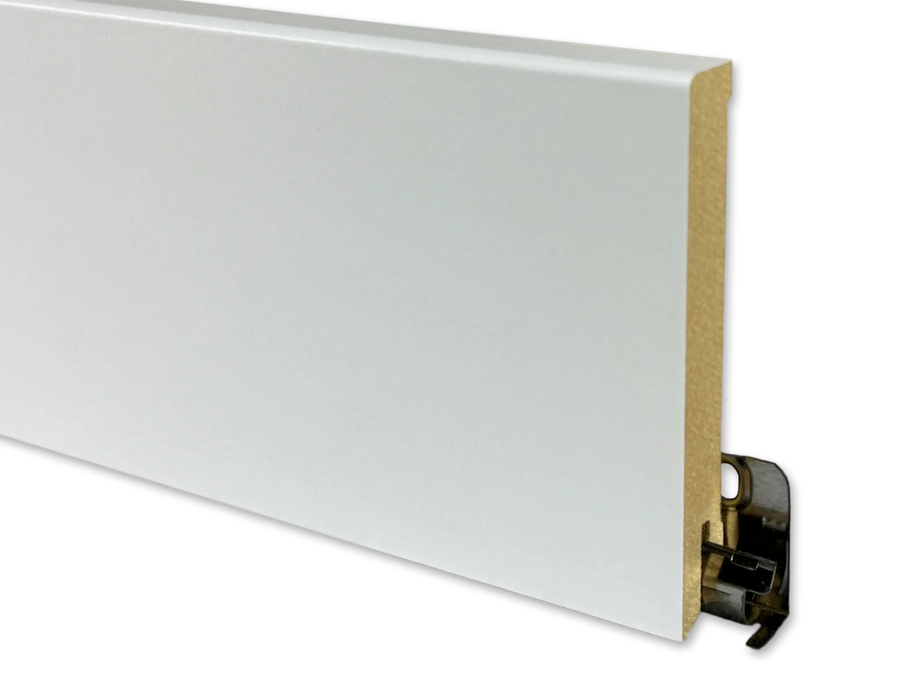 TRECOR® CUBE Sockelleiste, Fußleiste 16 x 100 mm in Weiß RAL 9016 - CLIPSTAR Fräsung