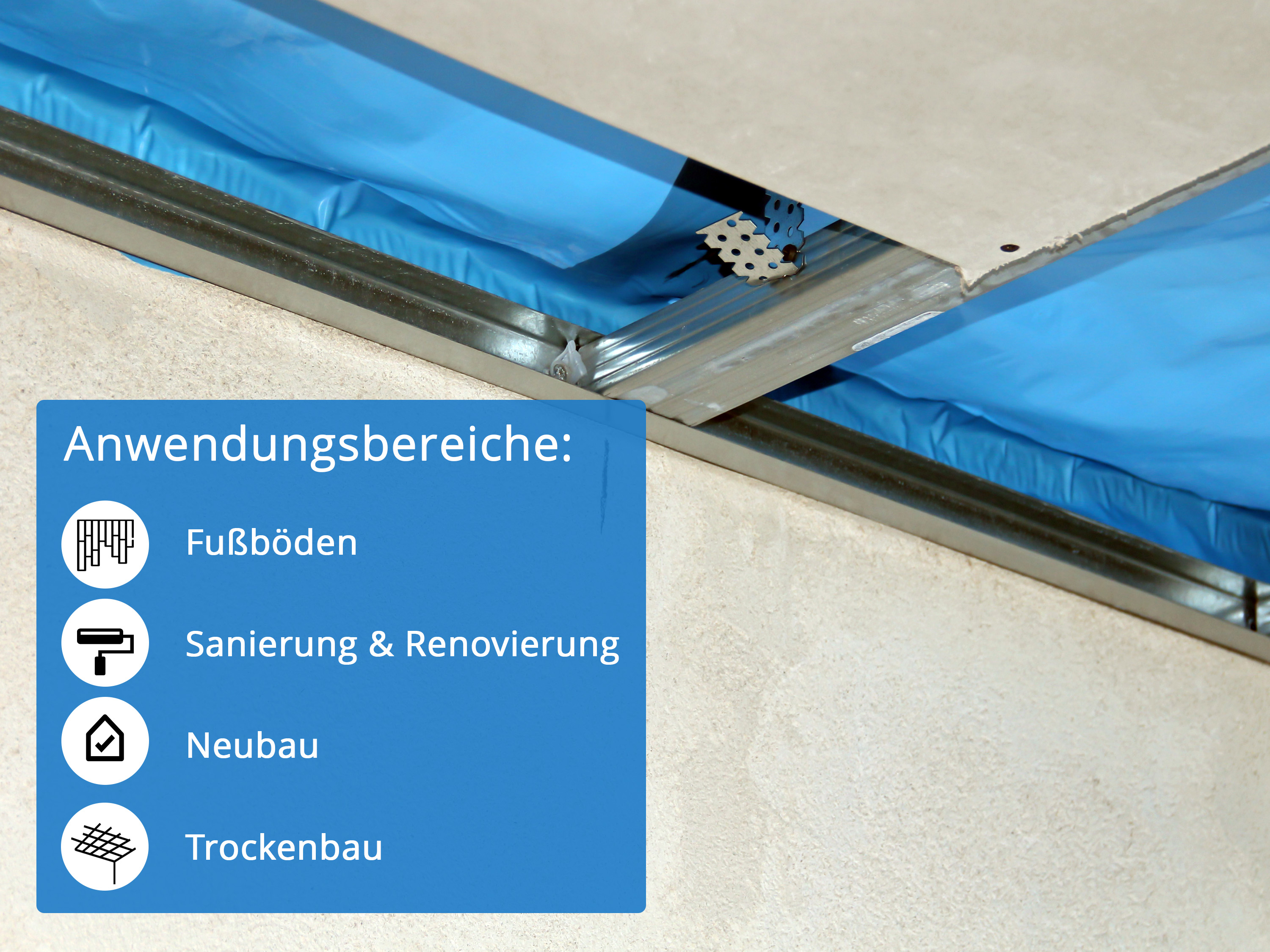 uficell® Dampfsperrfolie - Blau - Stärke: echte 130 my (0,13 mm) - nach DIN Vorgabe