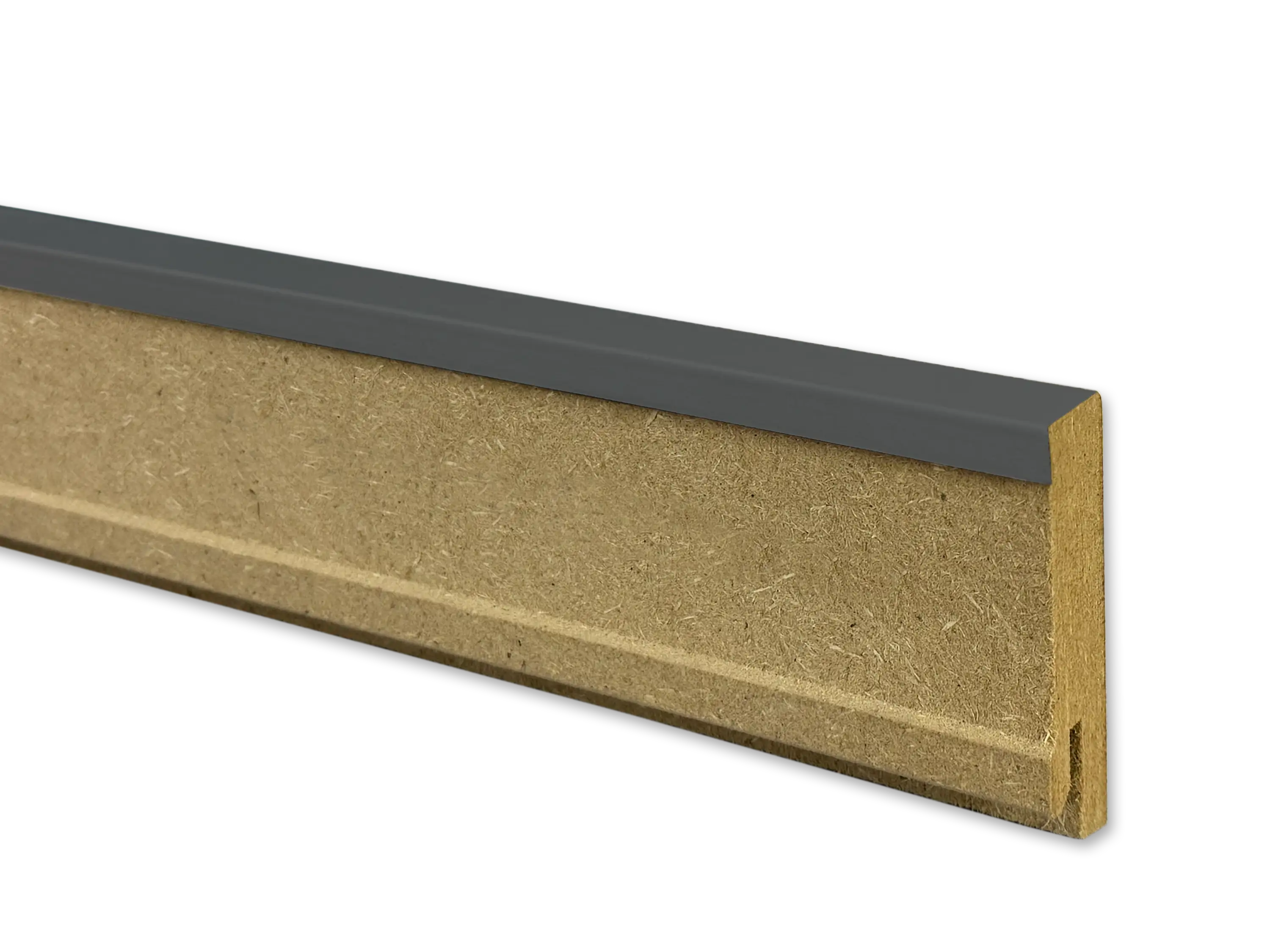 Sockelleiste Anthrazitgrau CUBE Fußleiste 16 x 58 mm in RAL 7016 - CLIPSTAR Fräsung