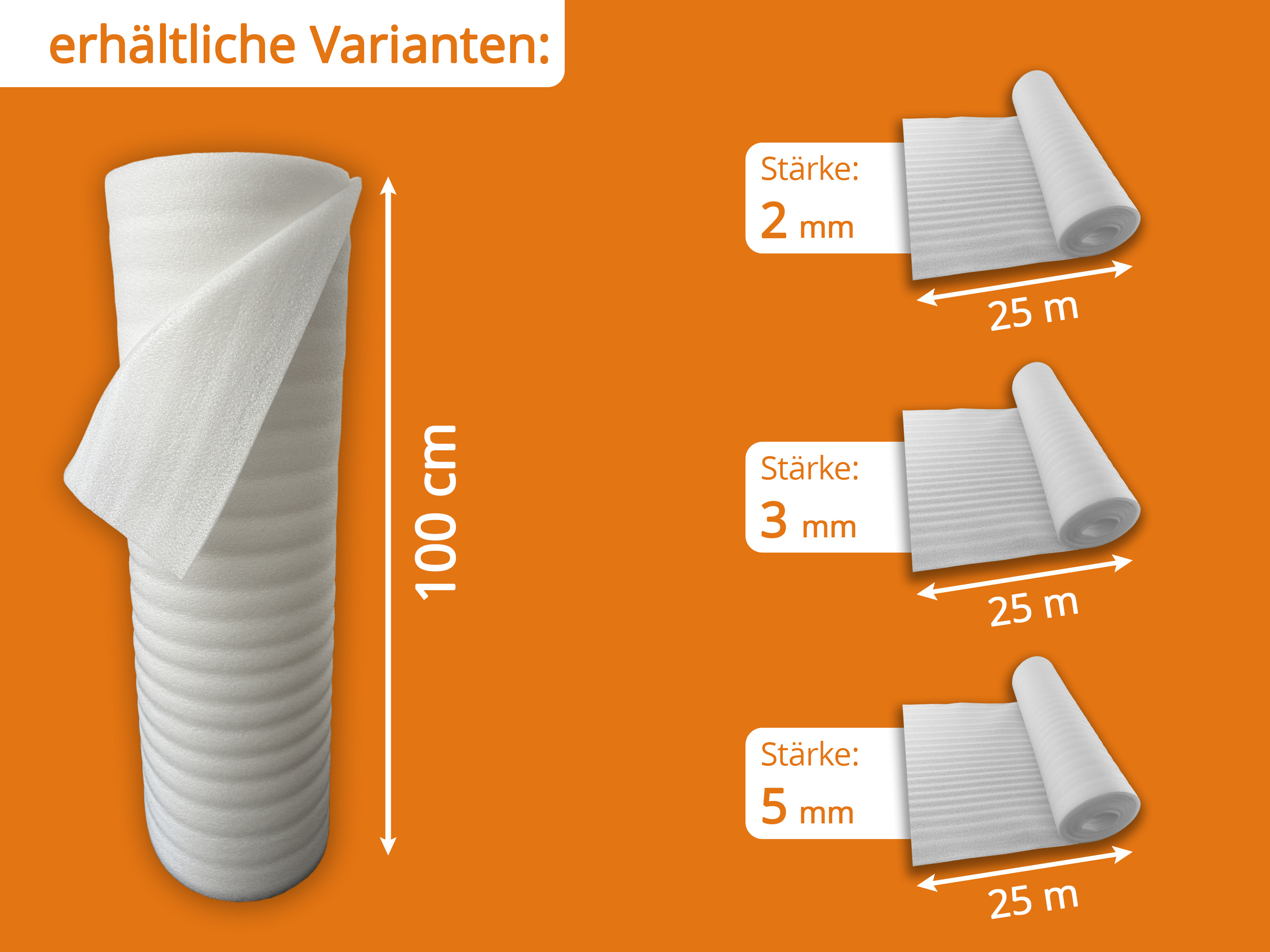 uficell® ULTRA PE-Schaum Trittschalldämmung - Laminat- und Parkettunterlage, 2 mm Stark