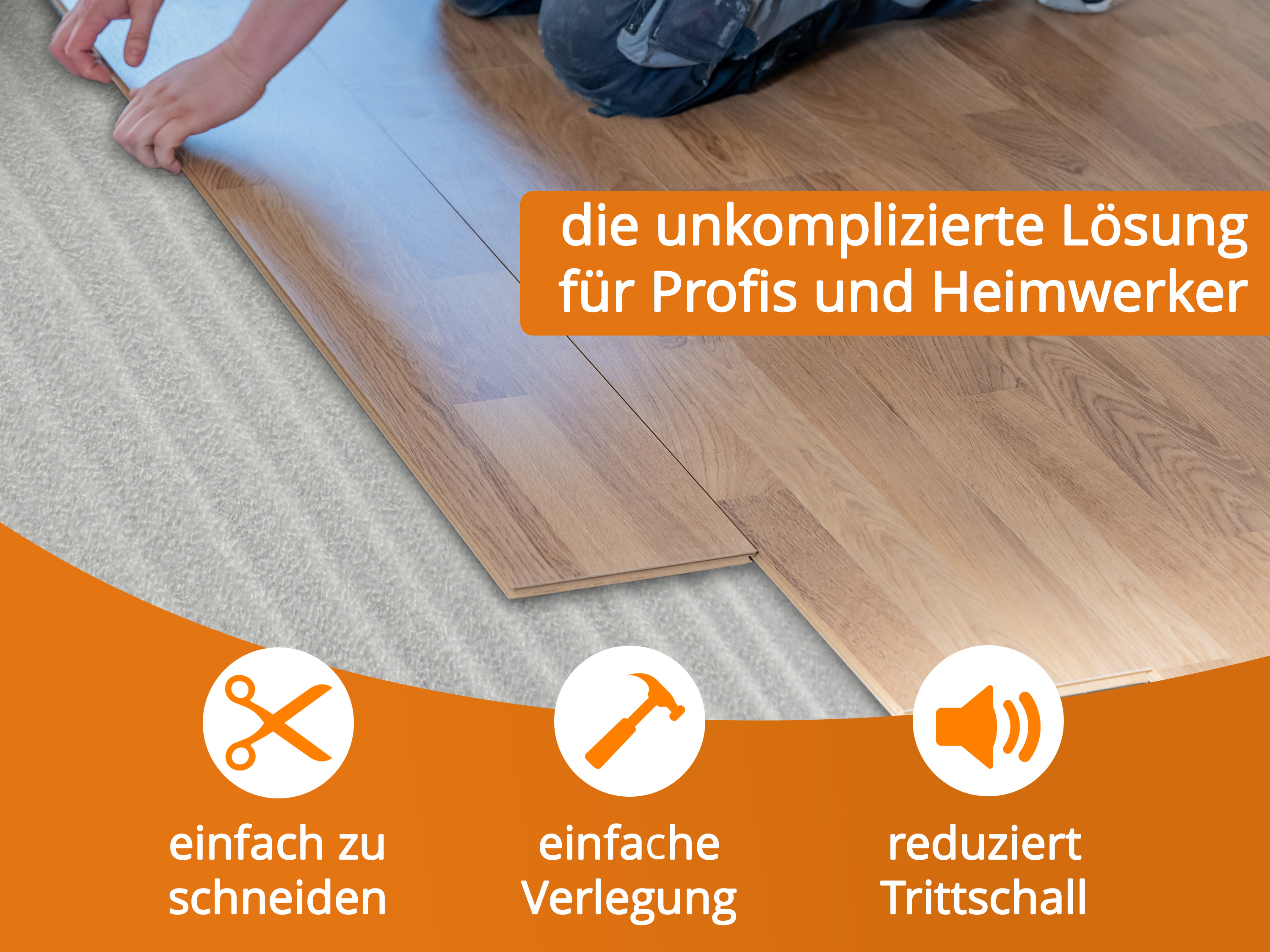 uficell® ULTRA PE-Schaum Trittschalldämmung - Laminat- und Parkettunterlage, 2 mm Stark