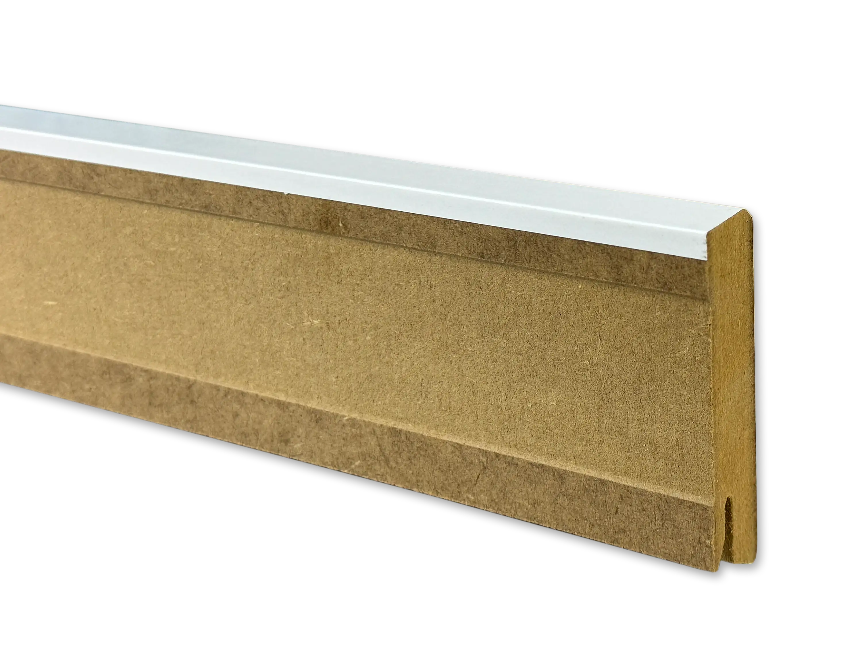 TRECOR® CUBE Sockelleiste, Fußleiste 18 x 70 mm in Weiß RAL 9016 - CLIPSTAR Fräsung