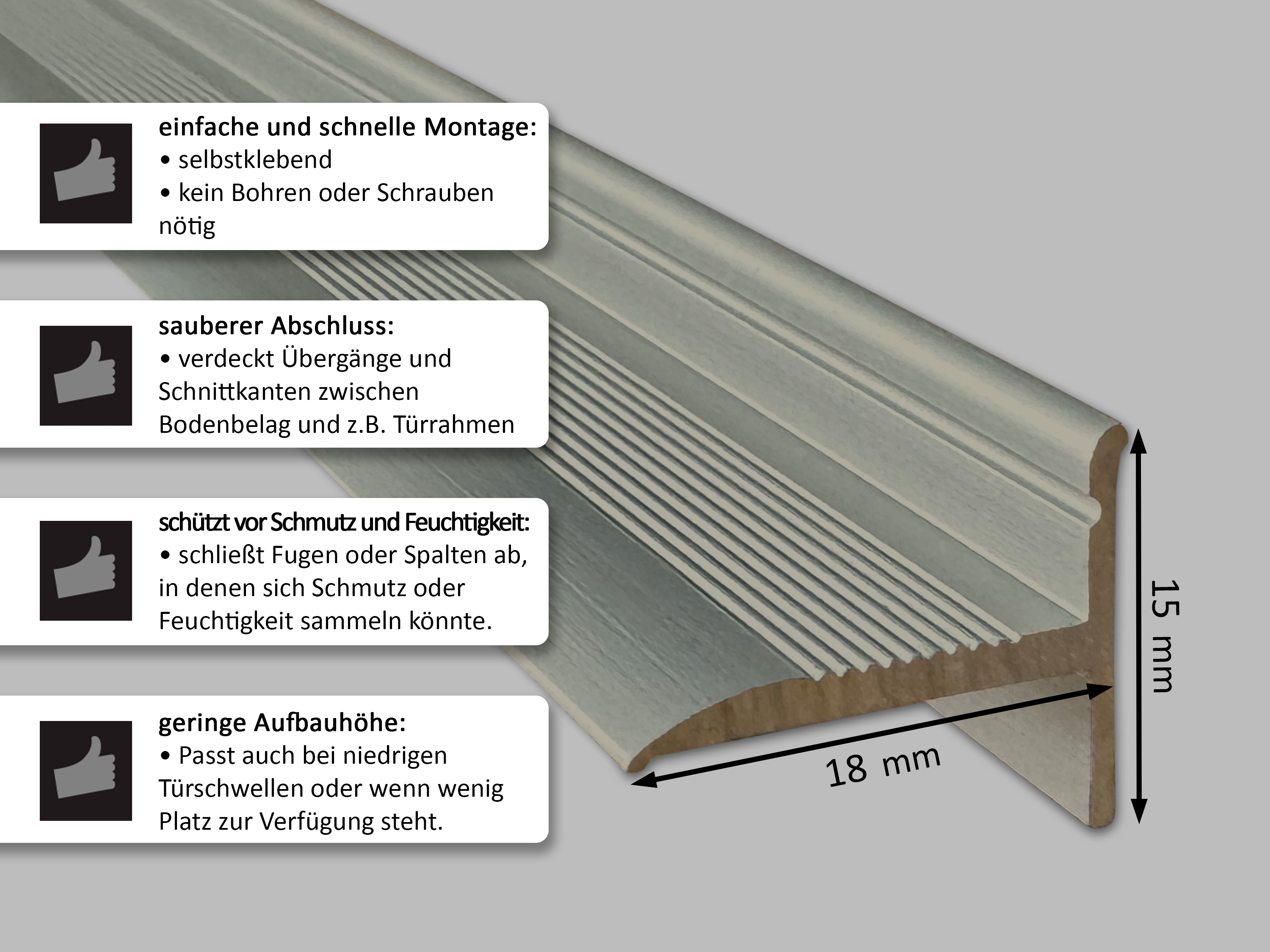 ufitec® Sockelprofil SK für den perfekten Abschluß an Balkon- und Terassentüren, Bronze Hell
