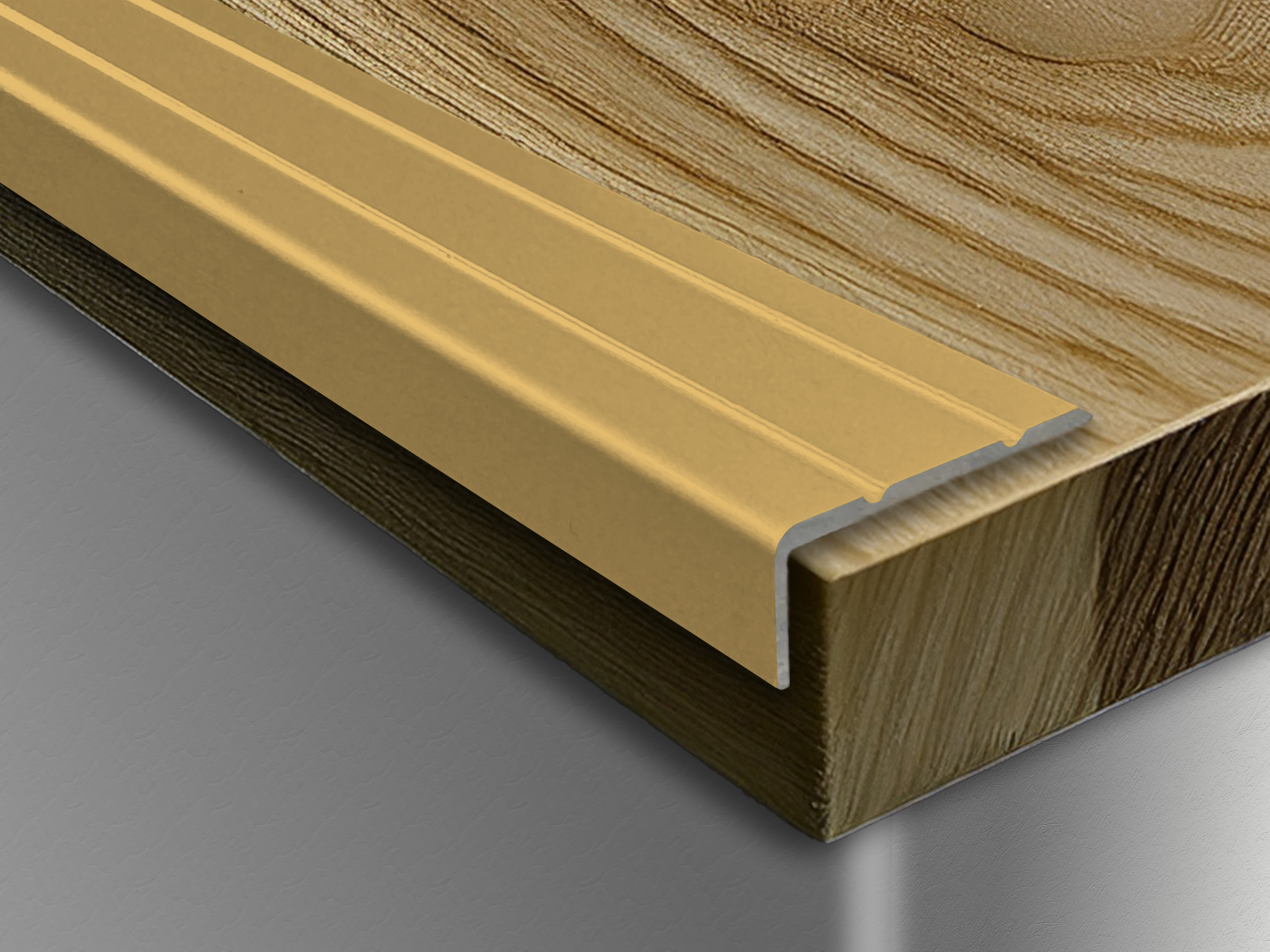 ufitec® Winkelprofil / Treppenkantenprofil  - selbstklebend - 24 x 10 mm -  Alu eloxiert