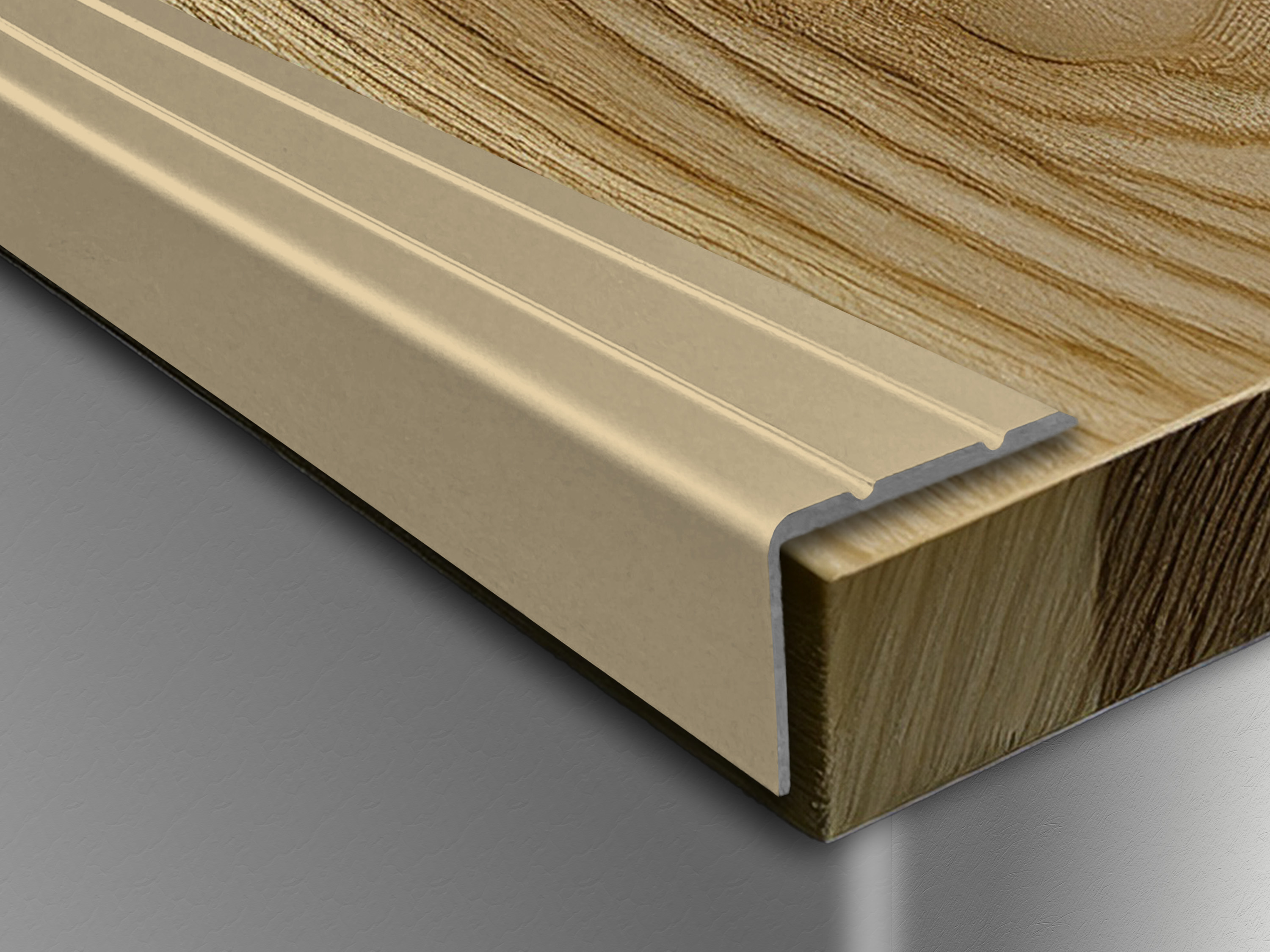 ufitec® Winkelprofil / Treppenkantenprofil  - selbstklebend - 24 x 15 mm -  Alu eloxiert