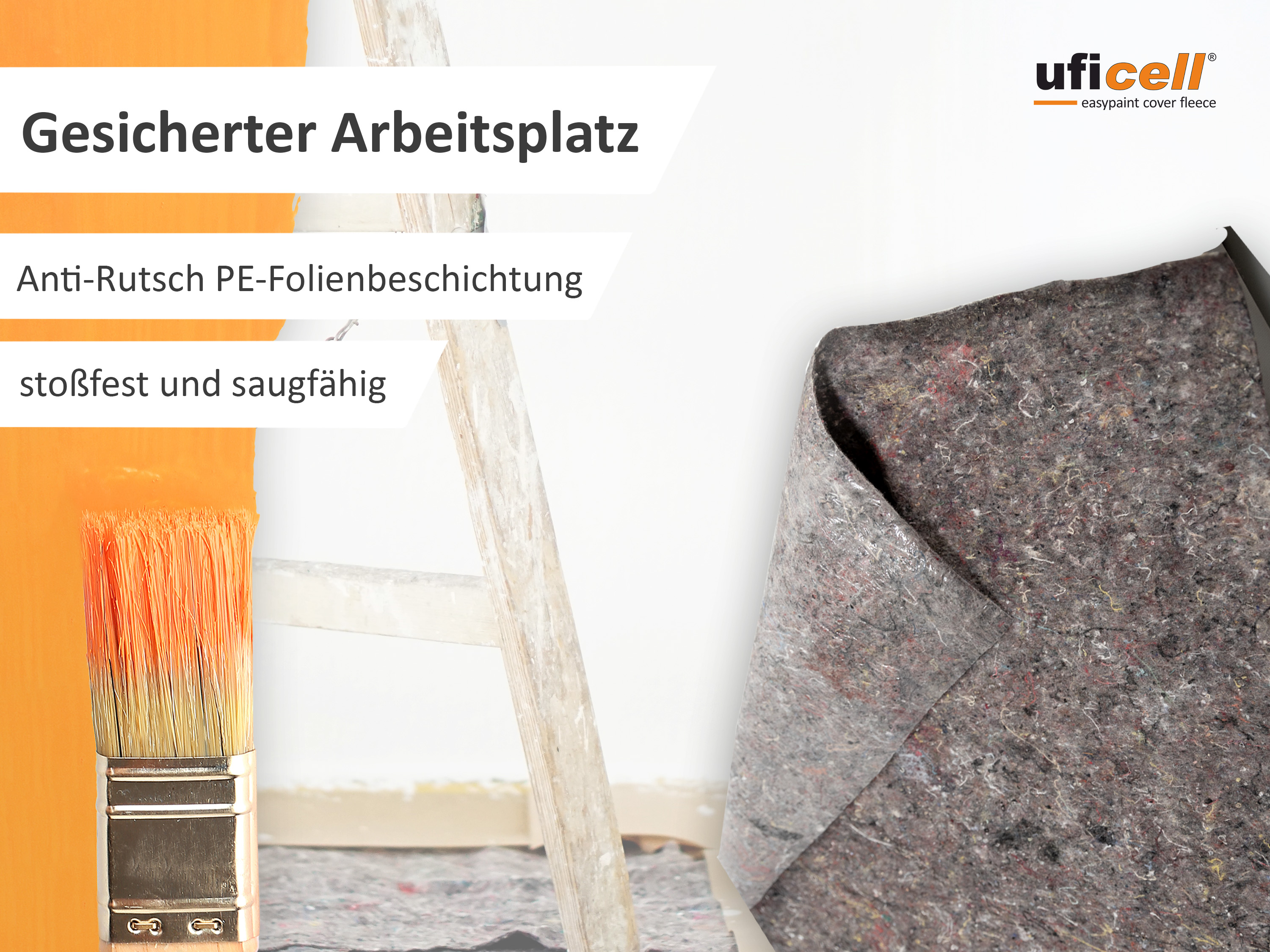 easypaint Malervlies Malerabdeckvlies premium, Schutzvlies, mit PE-Anti-Rutsch-Beschichtung 180g/m²