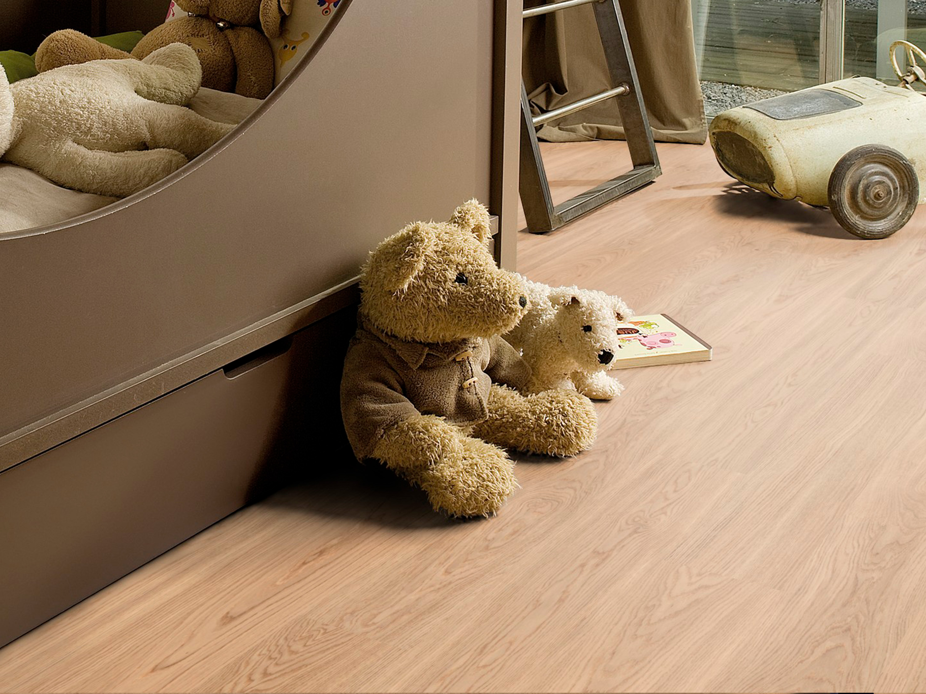 Kork Designboden Wood Basic - Arabian Desert Oak, digitalbedrucktes Korkfurnier