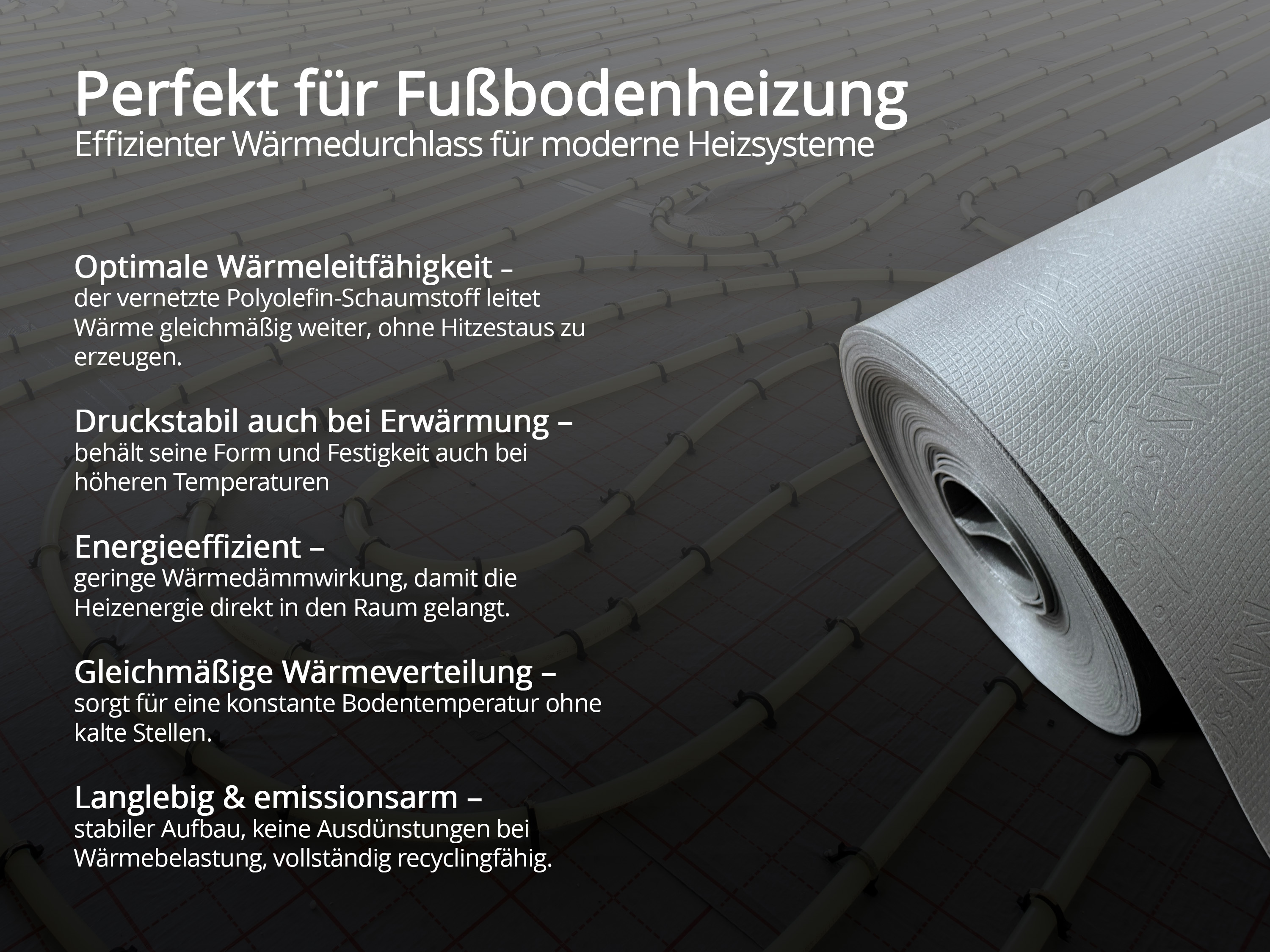 MyStyle Akustik Trittschalldämmung - Laminat und Parkettunterlage aus Polyolefin Schaum 1,5 mm Stark 