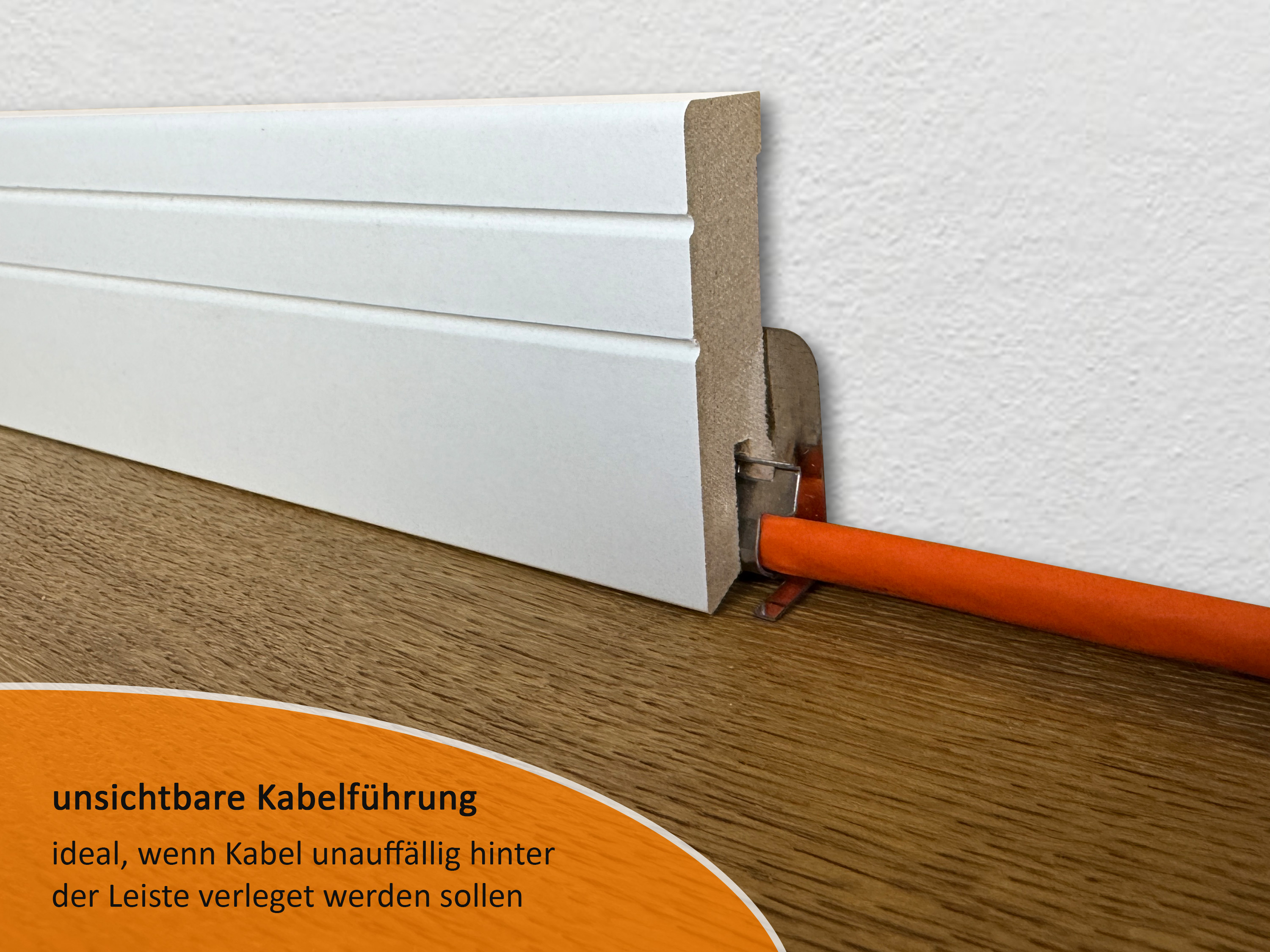 CLIPSTAR® Montageclip / Befestigungsclip für TRECOR® Sockelleisten mit Clipstar Fräsung, 50 er Pack