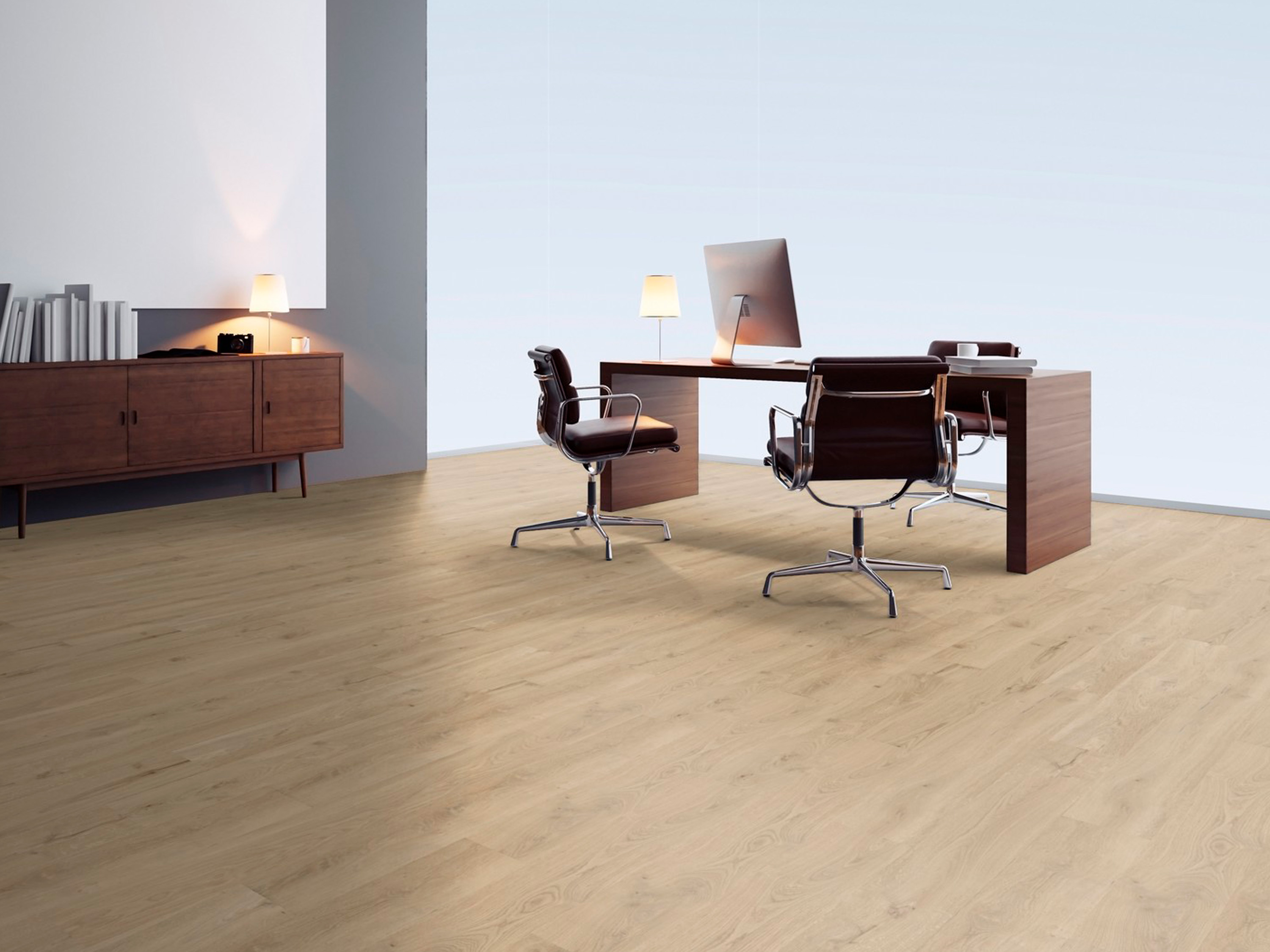 Kork Designboden Wood Basic - Dakota Oak Sand, digitalbedrucktes Korkfurnier