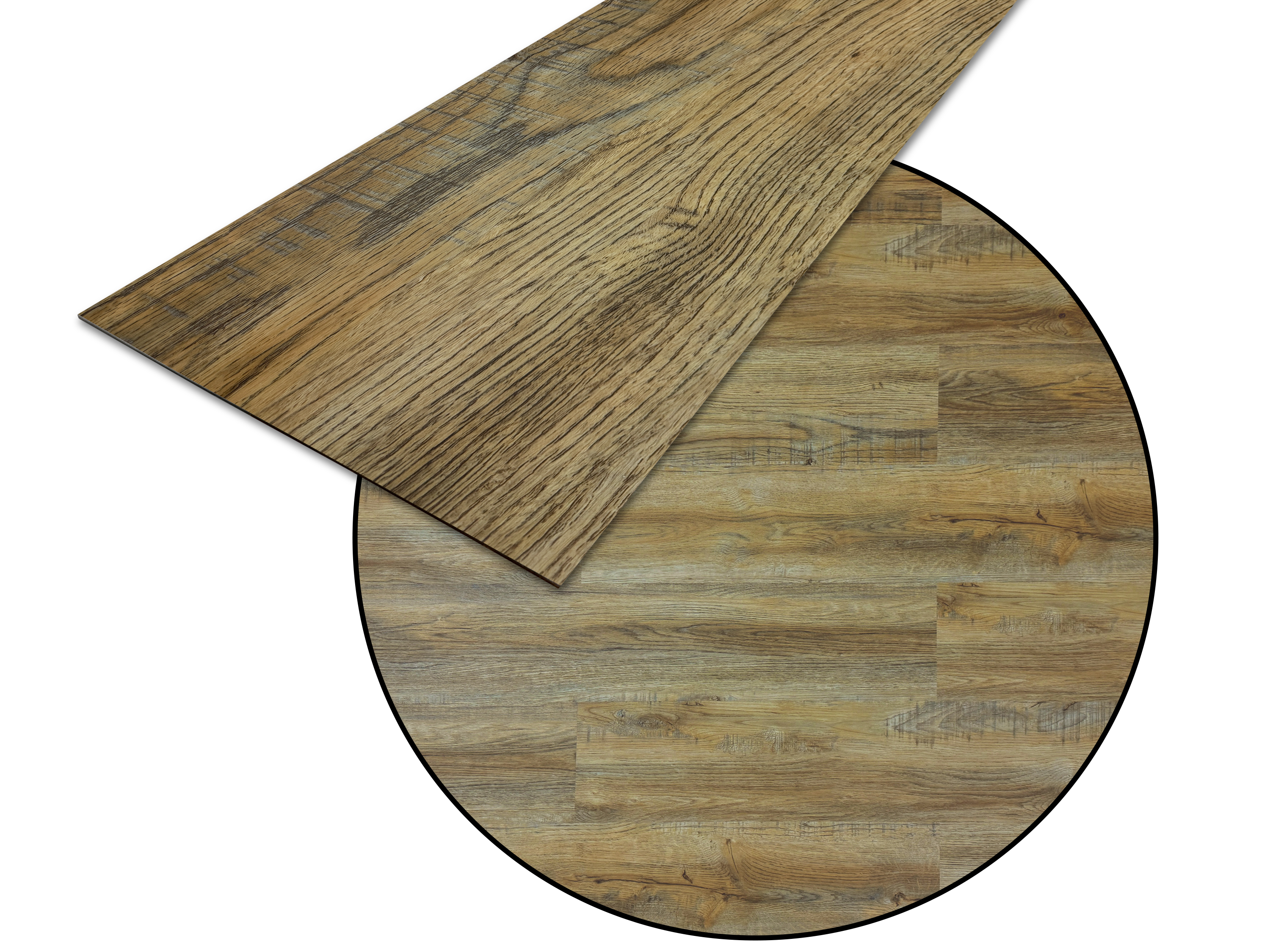 TRECOR® LVT Dryback Klebe-Vinylboden Eiche Rustikal Hell Landhausdiele – wasserfest, 2 mm stark, 0,3 mm Nutzschicht