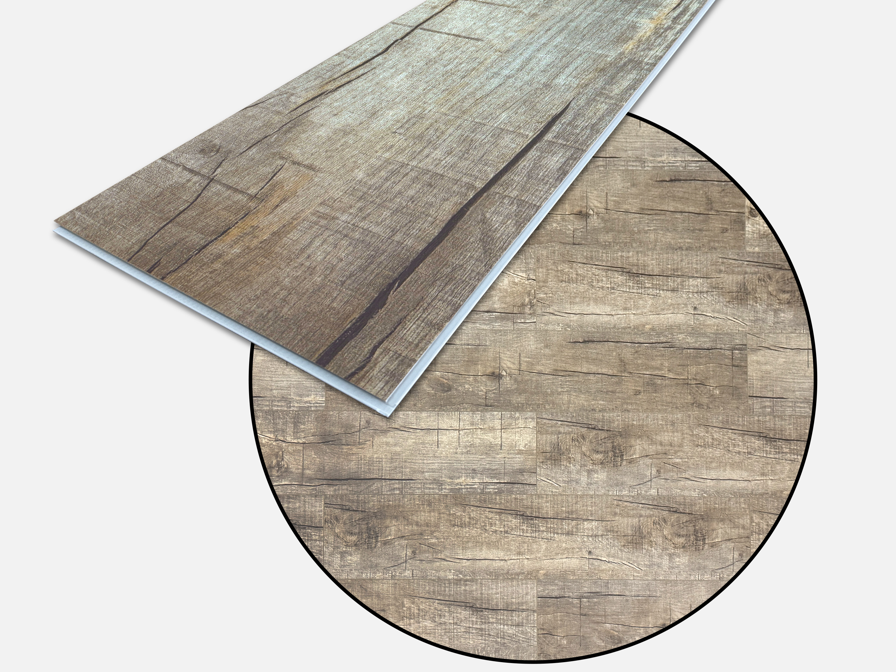 Vinylboden Eiche Old Rustik Klickvinyl 6 mm Stark inkl. Trittschalldämmung 0,5 mm Nutzschicht V4 Fuge