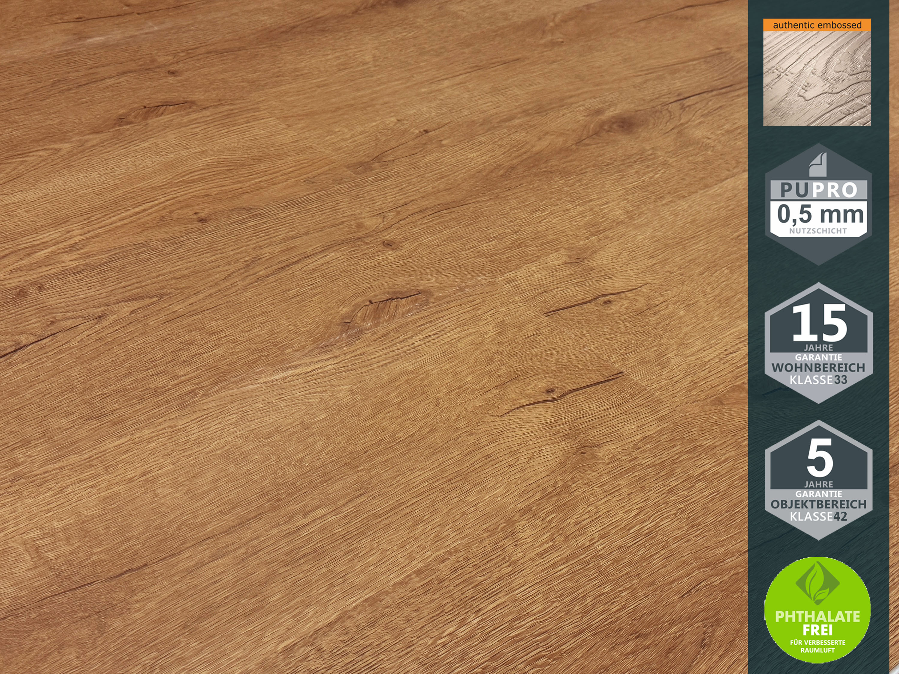 TRECOR® LVT Dryback Klebe Vinylboden Prestige Eiche Natur Landhausdiele - 2,5 mm starker Designboden