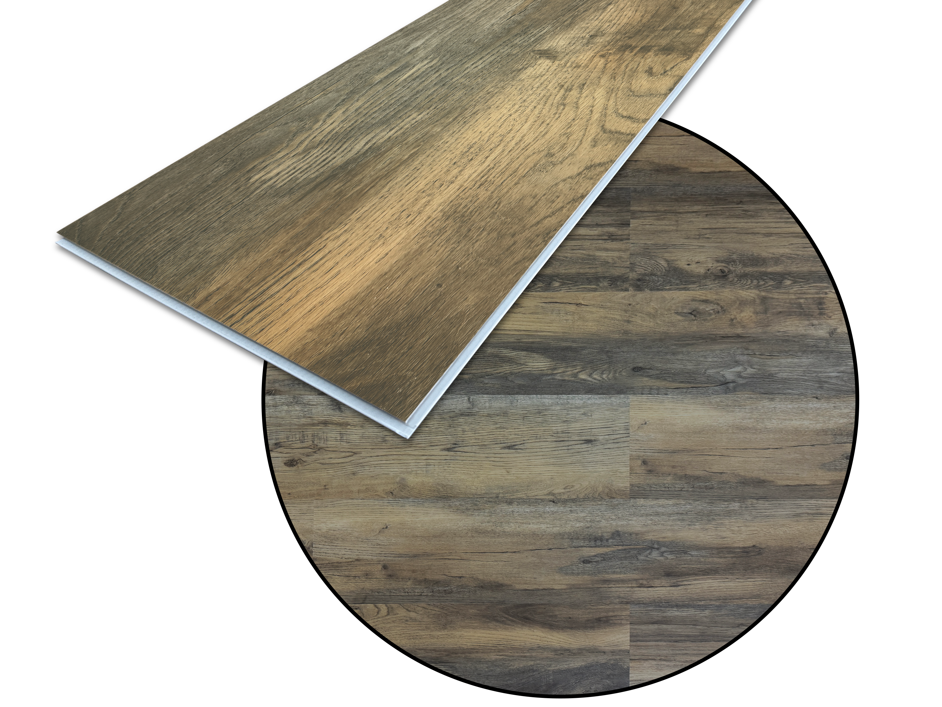 TRECOR® SPC Rigid Klick-Vinylboden Eiche Rustikal Braun Landhausdiele – wasserfest, 5 mm stark, 0,3 mm Nutzschicht
