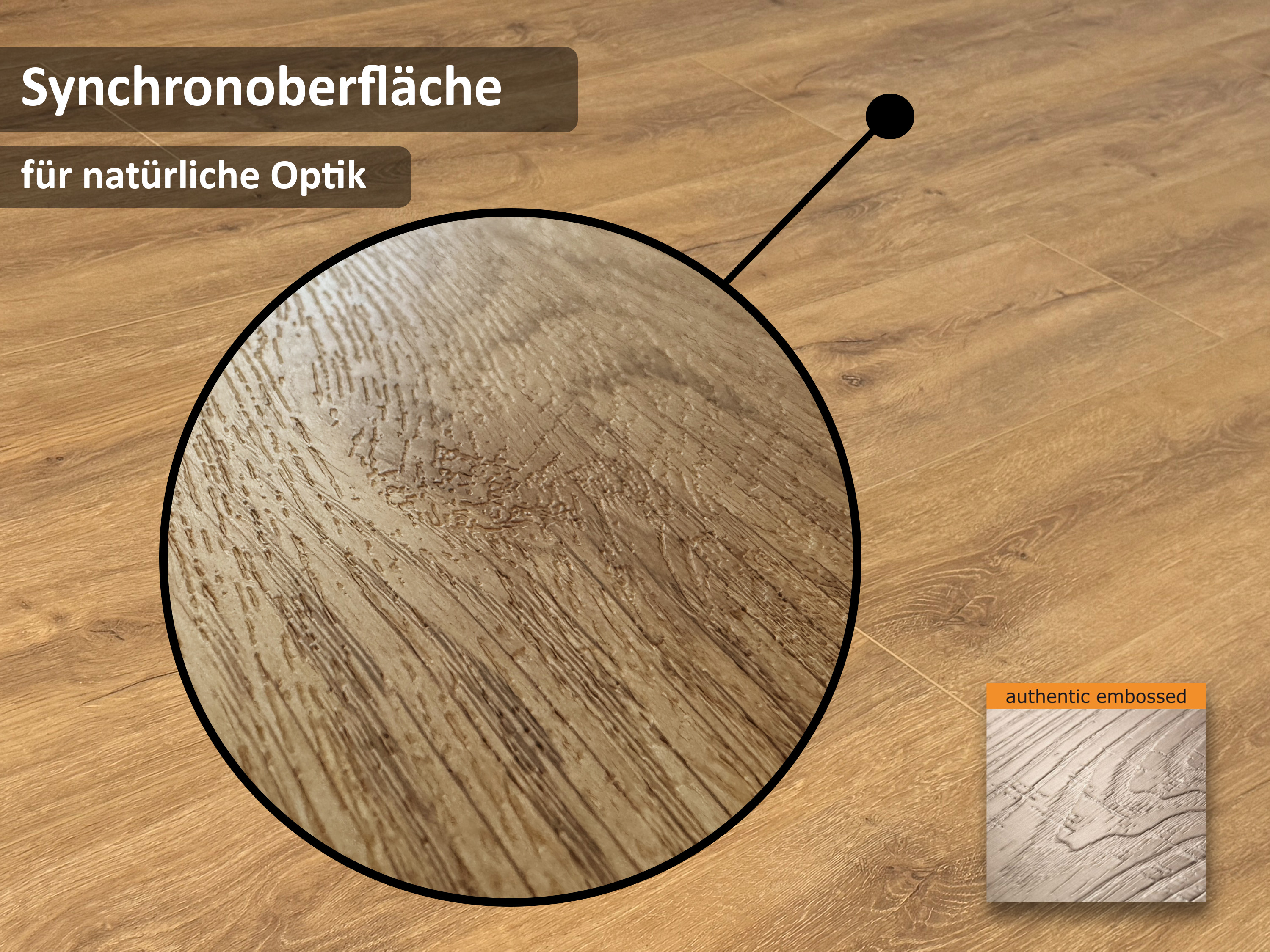 Vinylboden Rigid SPC Eiche Premium Natur Dunkel 5G Klicksystem 6,0 mm, V4 Fuge, inkl. 1 mm Trittschalldämmung