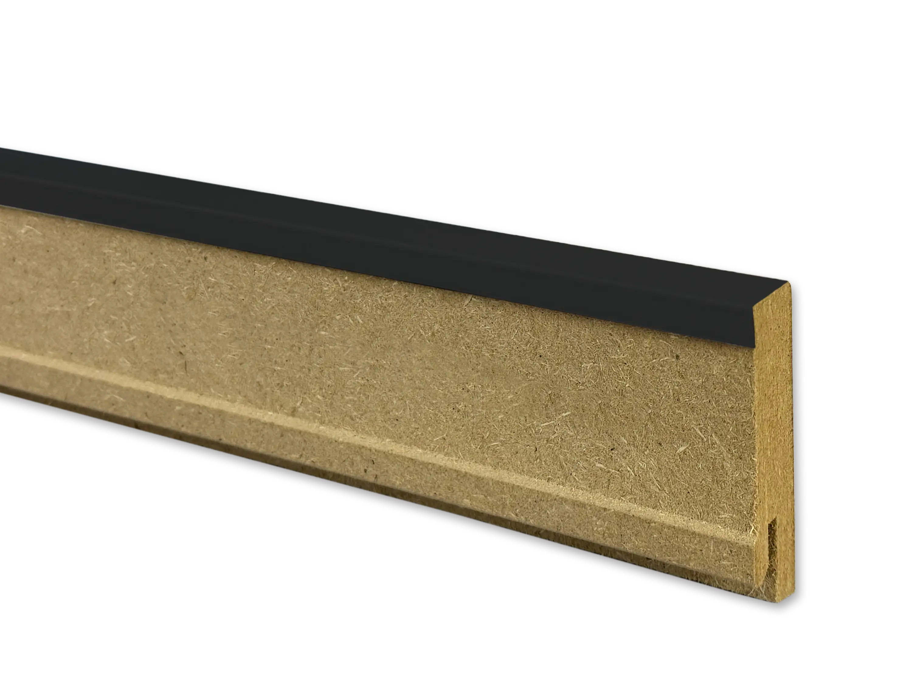 CUBE Sockelleiste Schwarz , Fußleiste 16 x 58 mm in schwarz RAL 9005 - CLIPSTAR Fräsung