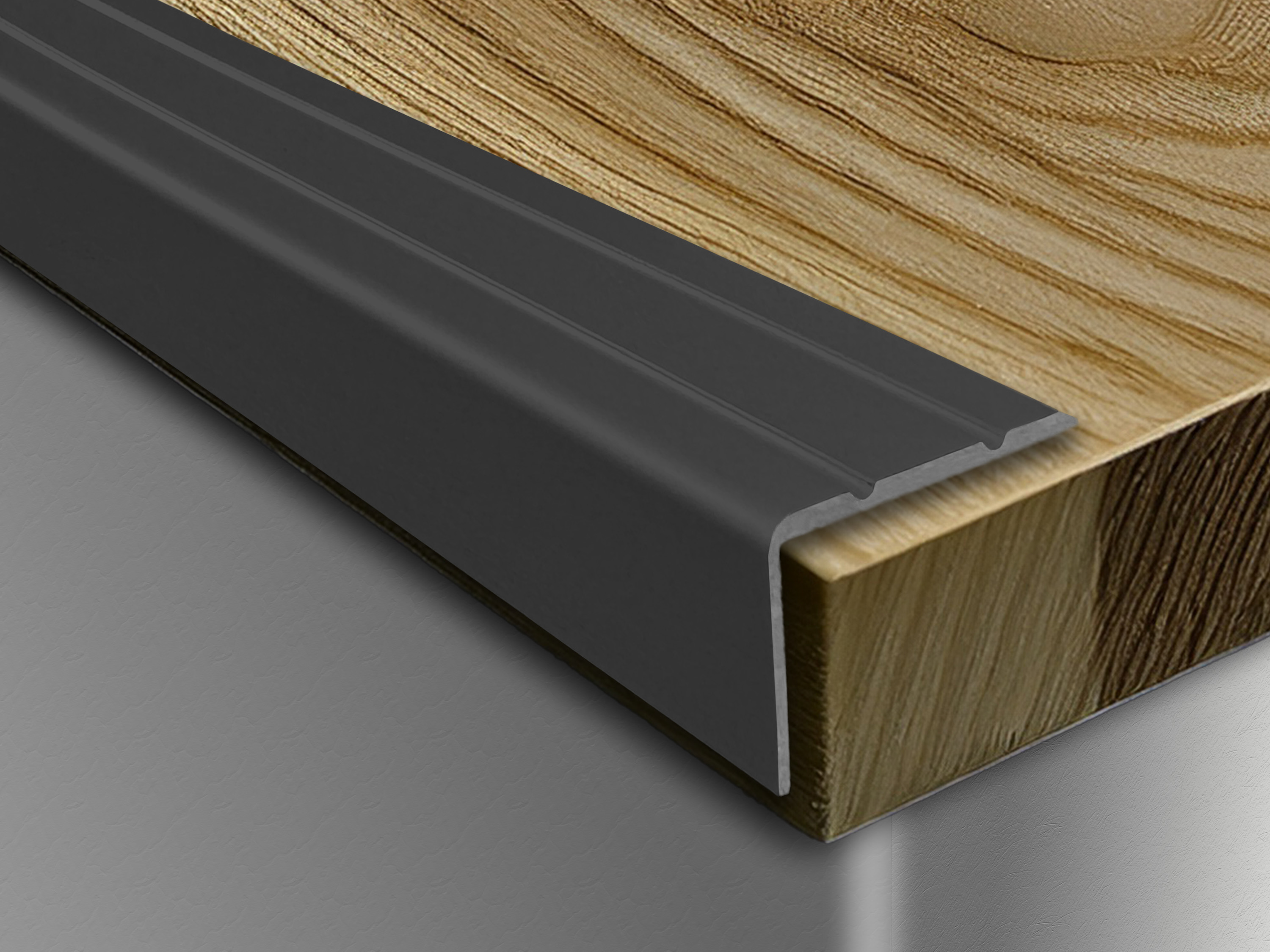 ufitec® Winkelprofil / Treppenkantenprofil  - selbstklebend - 24 x 15 mm -  Alu eloxiert