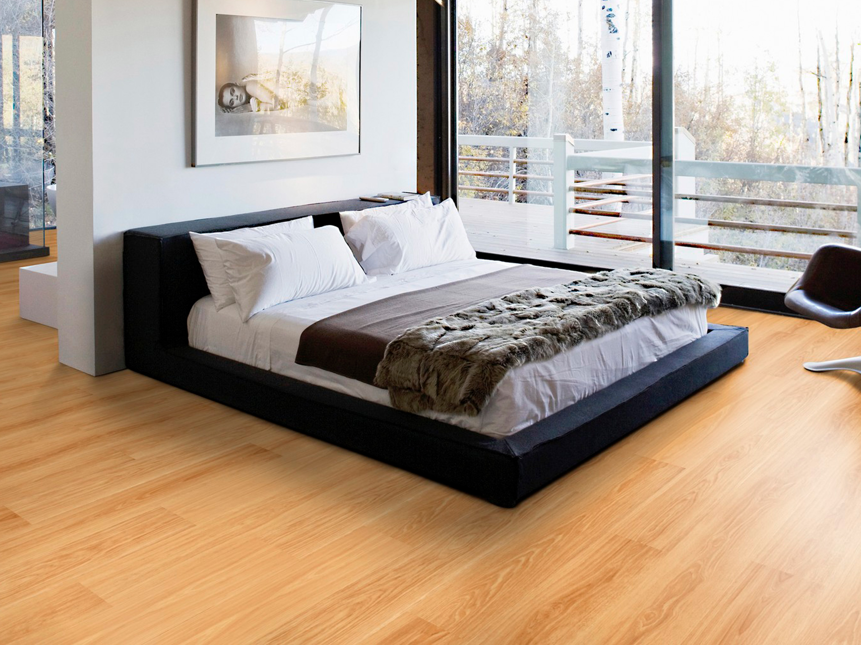 Kork Designboden Wood Basic - Antique Oak Honey, digitalbedrucktes Korkfurnier