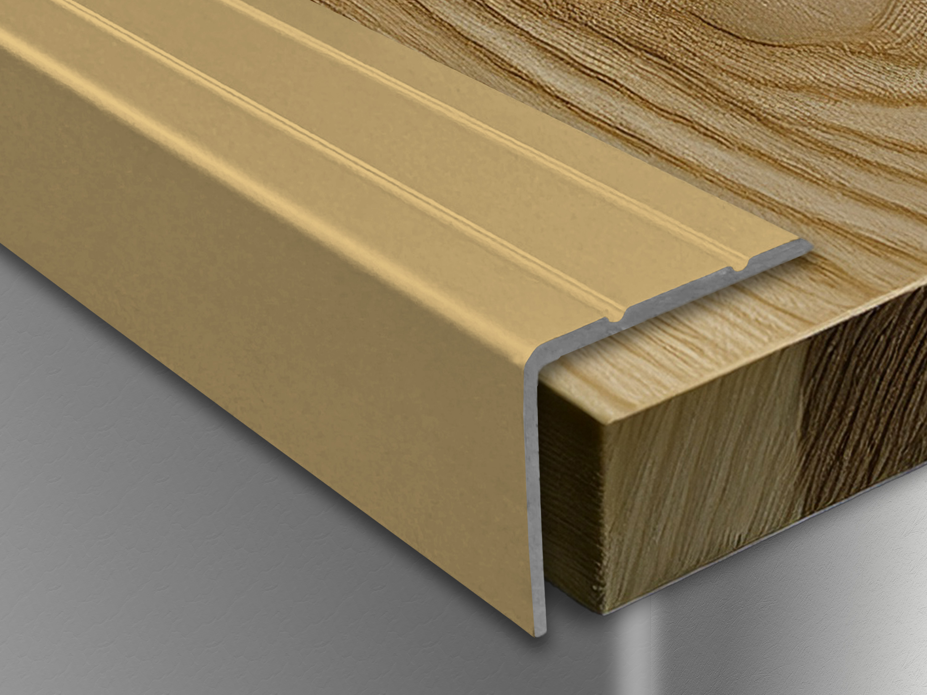 ufitec® Winkelprofil / Treppenkantenprofil  - selbstklebend - 24 x 19,5 mm -  Alu eloxiert