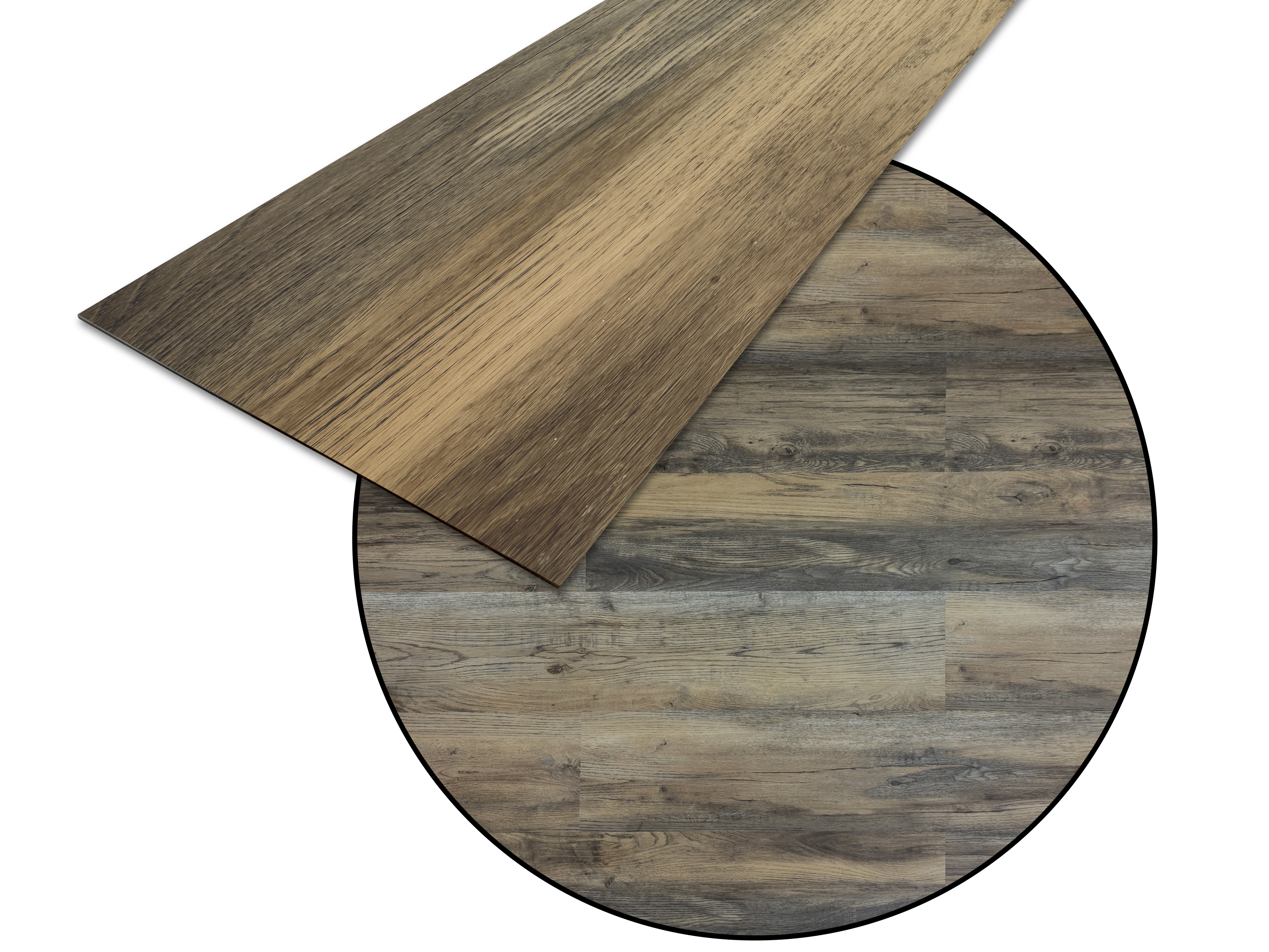 TRECOR® LVT Dryback Klebe-Vinylboden Eiche Rustikal Braun Landhausdiele – wasserfest, 2 mm stark, 0,3 mm Nutzschicht