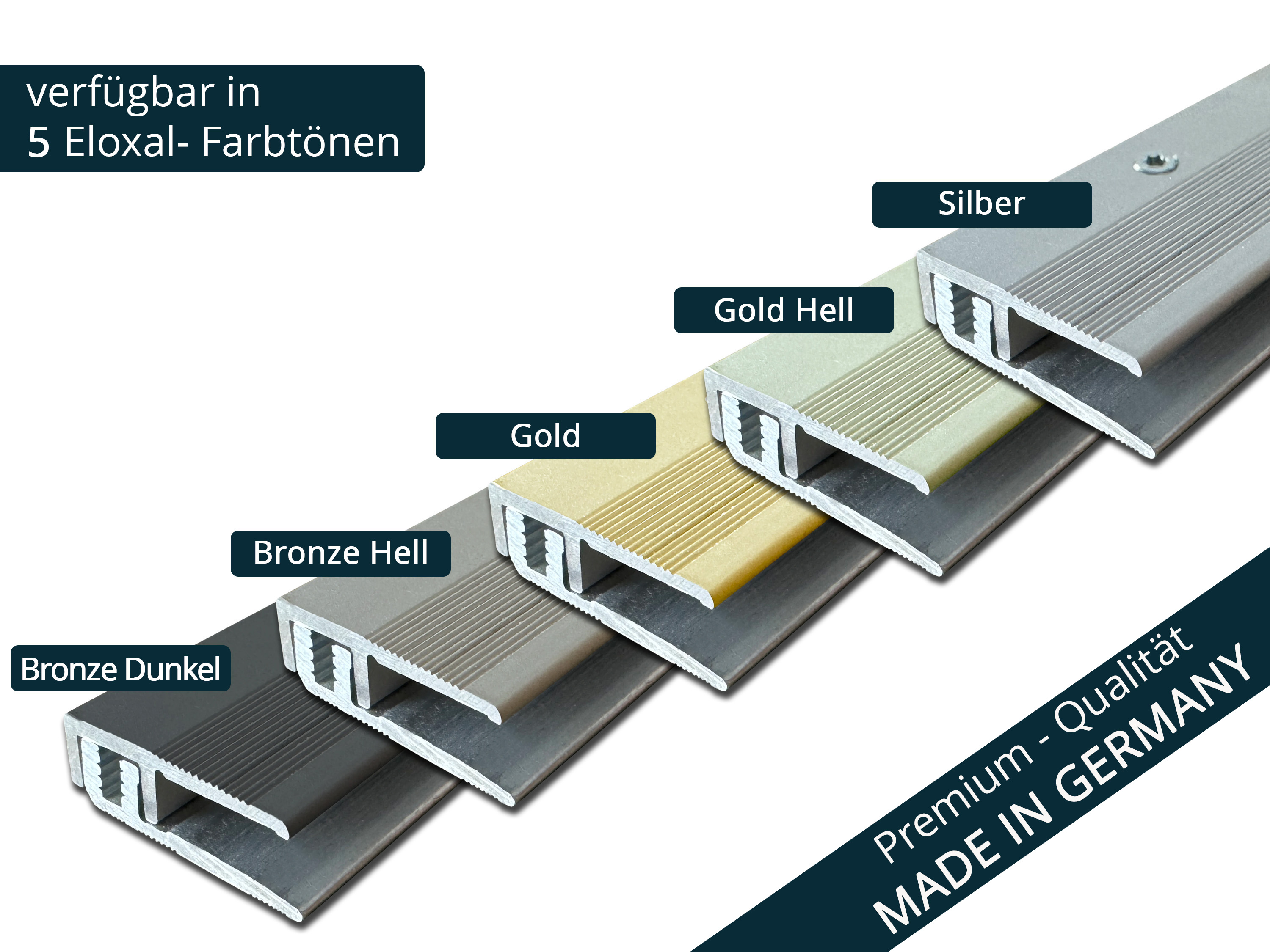 ufitec® TPL Profi smart Abschlussprofil für Vinyl- u. Laminatböden mit Belagshöhen von 5-9 mm