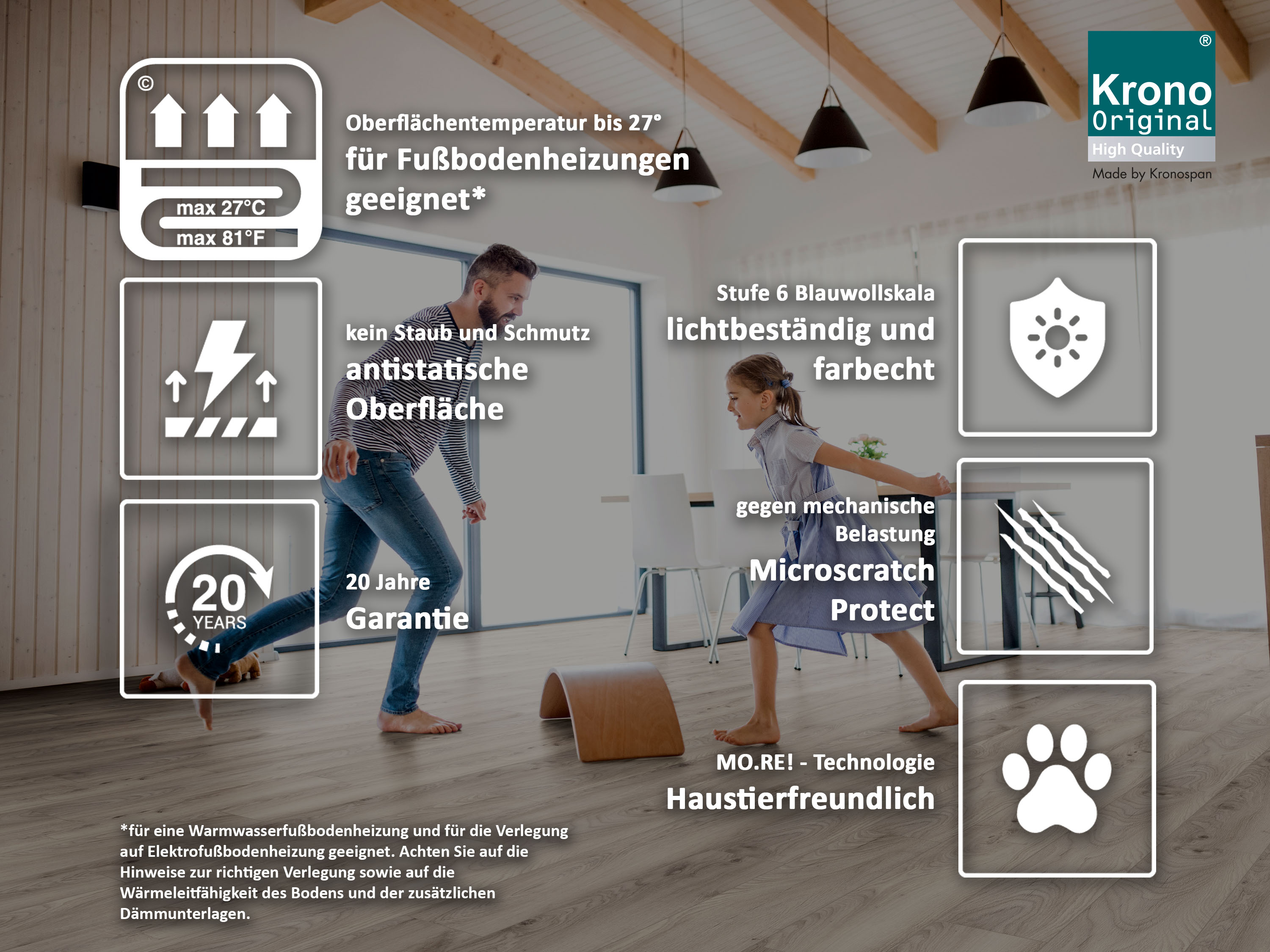 Klick Designboden Ashland Oak K452 Organic Clever 6 mm mit O.R.C.A Technologie KronoOriginal® 