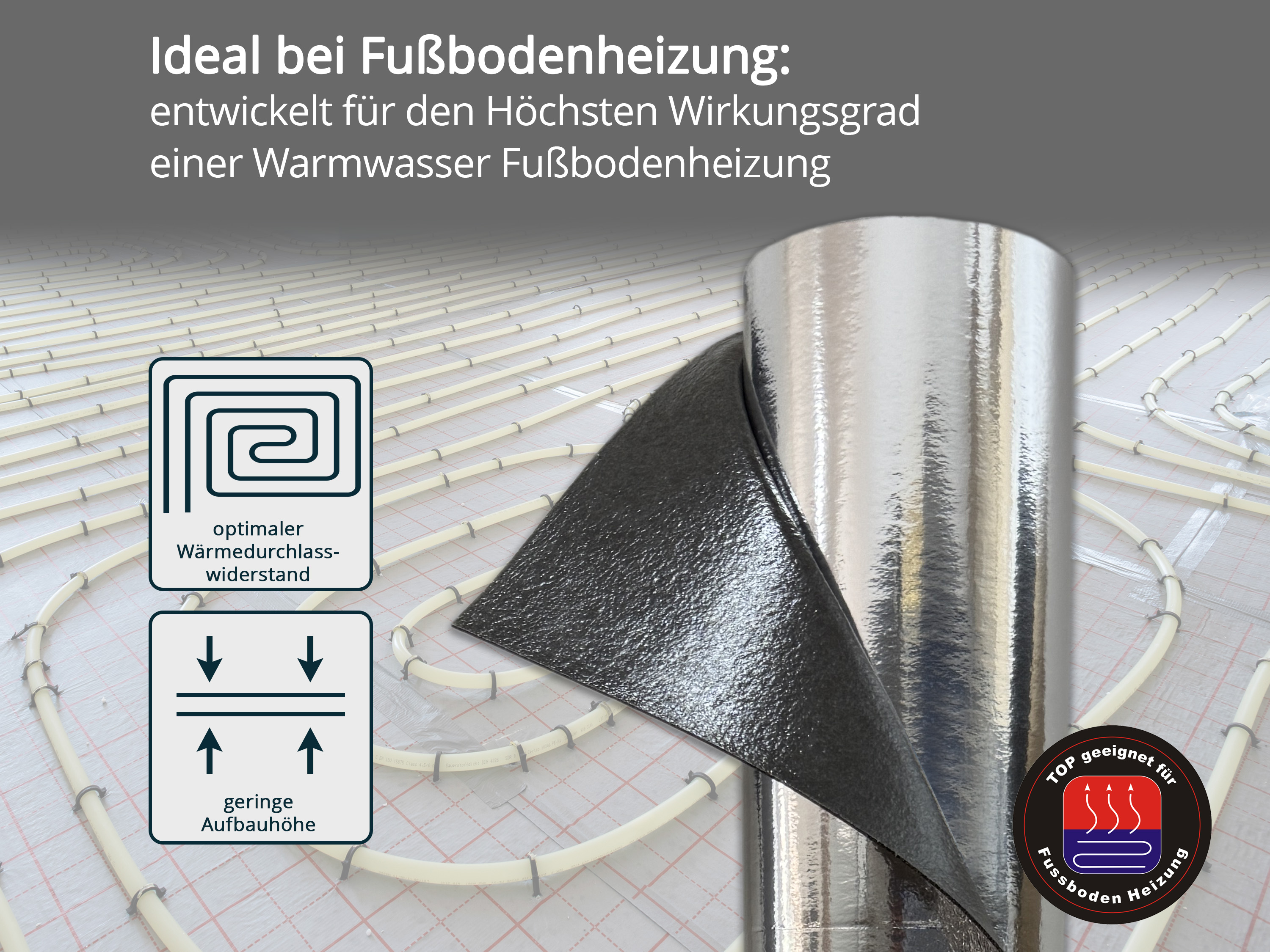 uficell® VINOSOUND RIGID ALU premium Vinylunterlage Trittschallmatte für Rigid/SPC Vinylboden B-Ware