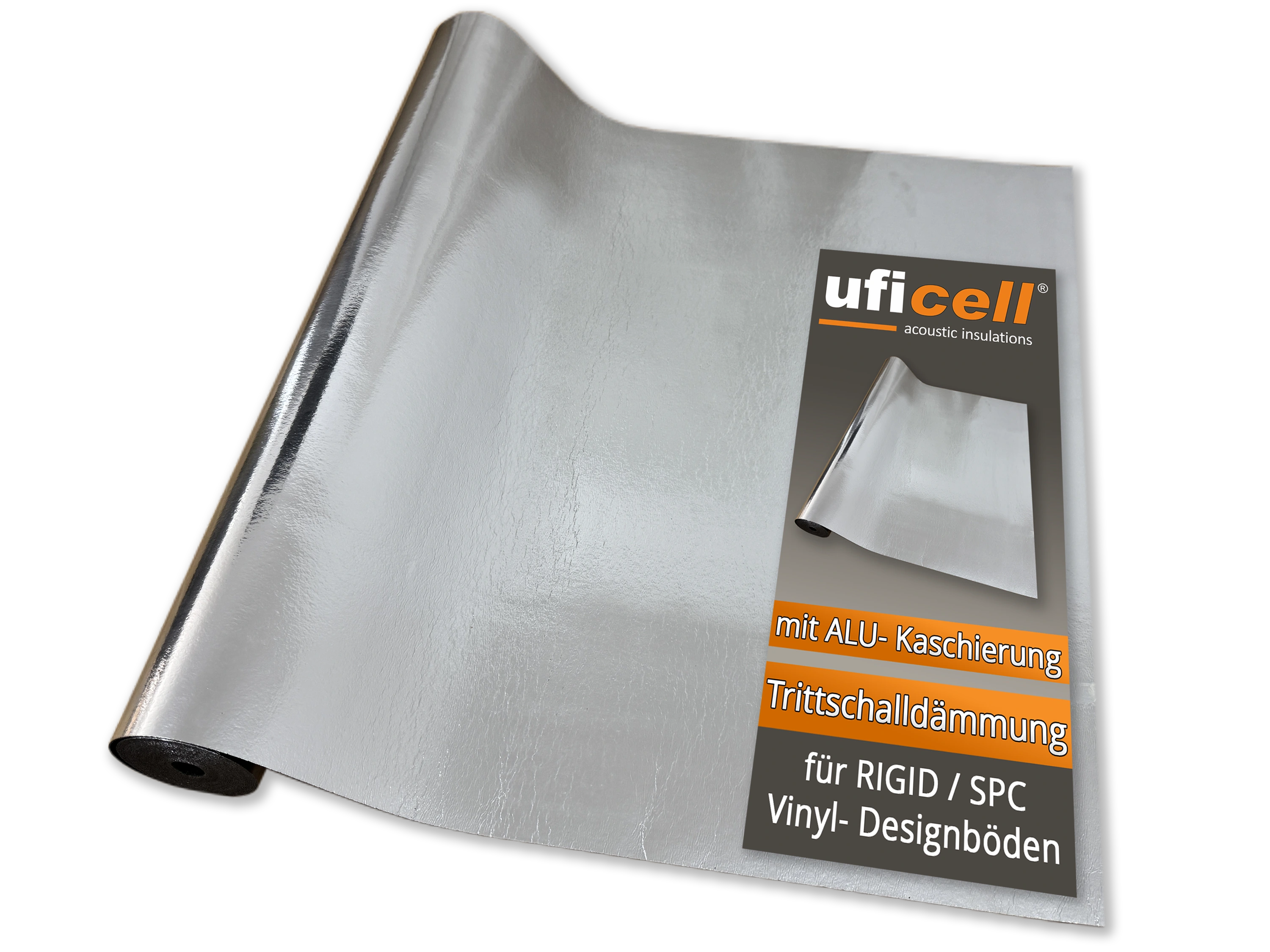uficell® VINOSOUND RIGID ALU premium Vinylunterlage Trittschallmatte für Rigid/SPC Vinylboden B-Ware