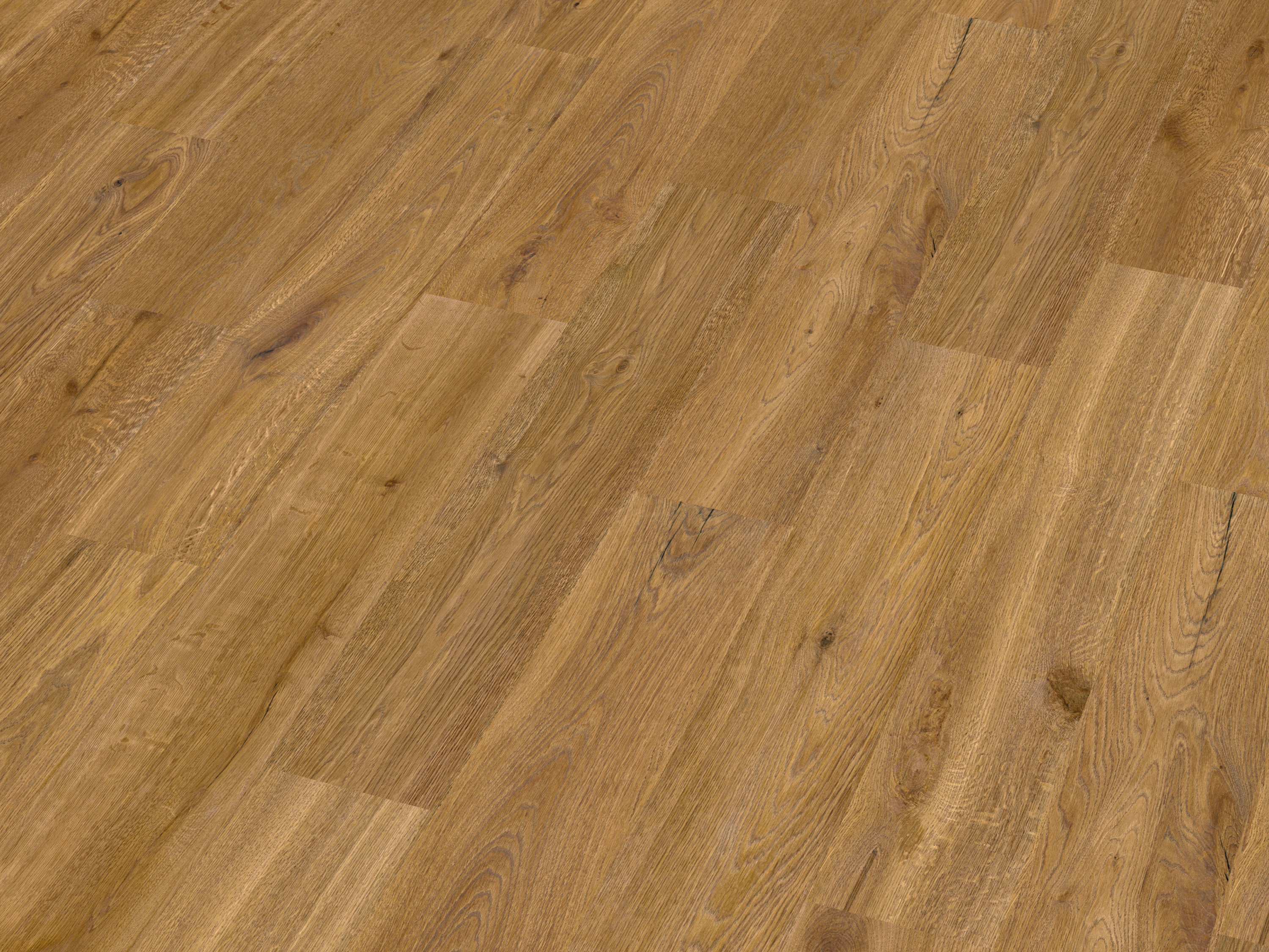 Kork Designboden Wood Basic - Antique Oak Honey, digitalbedrucktes Korkfurnier