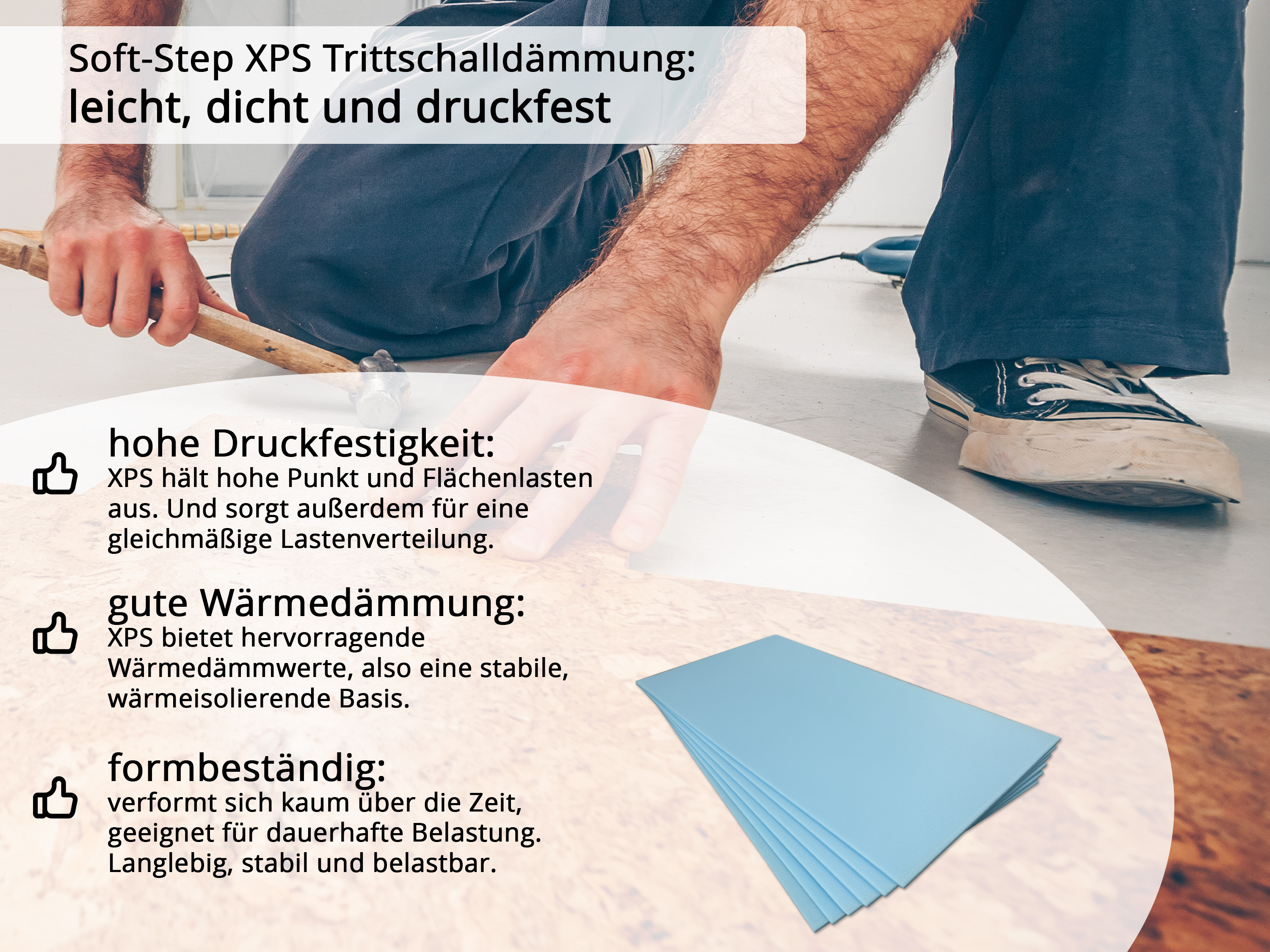 uficell® Soft-Step XPS Trittschalldämmung - 5 mm Stark - bis 20 dB(A) Trittschallverbesserung