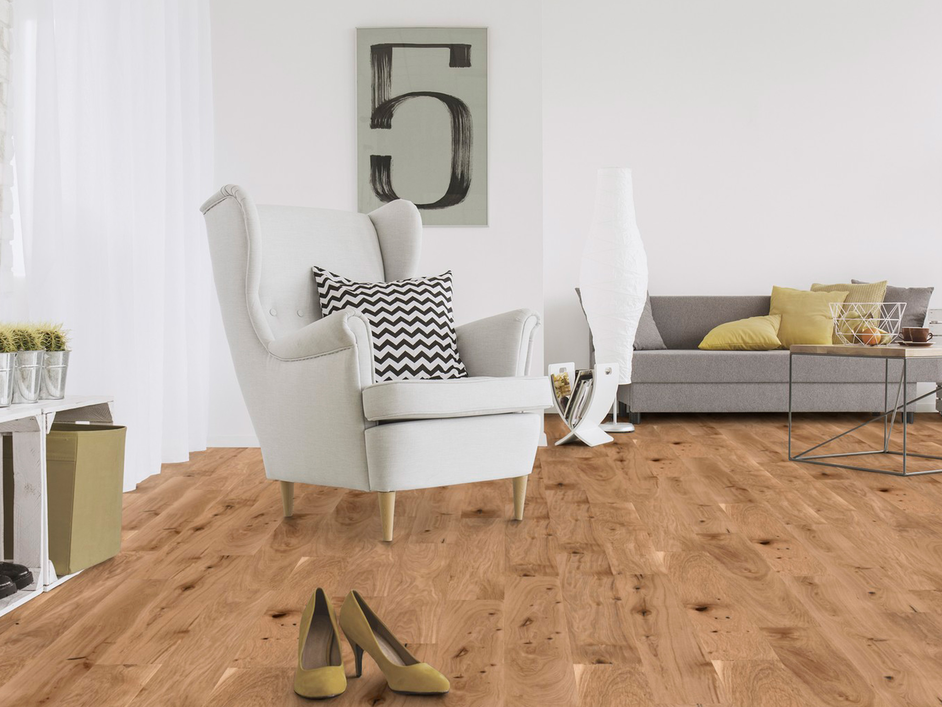 Kork Designboden Wood Basic - Panama Oak Cognac, digitalbedrucktes Korkfurnier