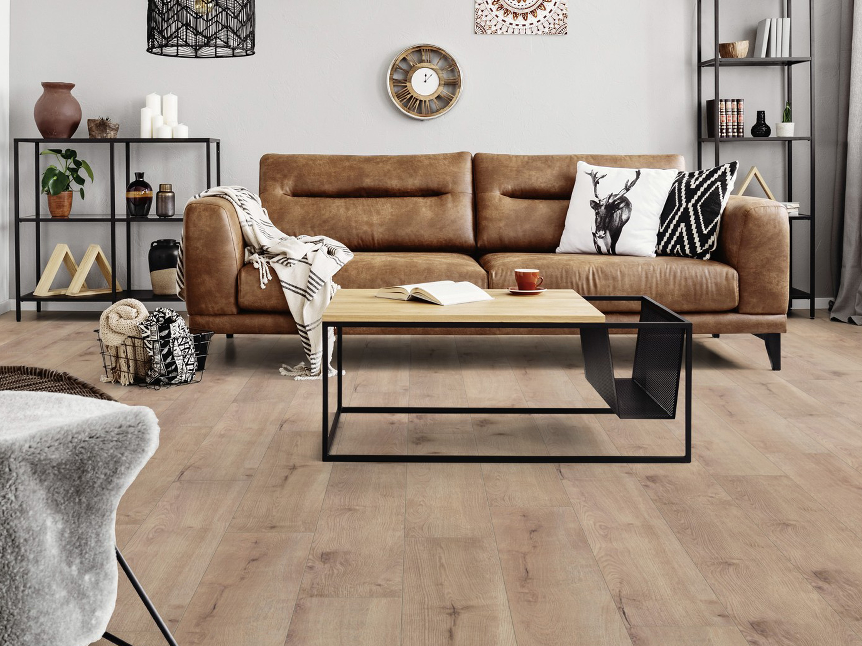 Klick-Designboden Sand River Oak K501 wasserfest mit integr. Trittschalldämmung Organic Flex 7 mm