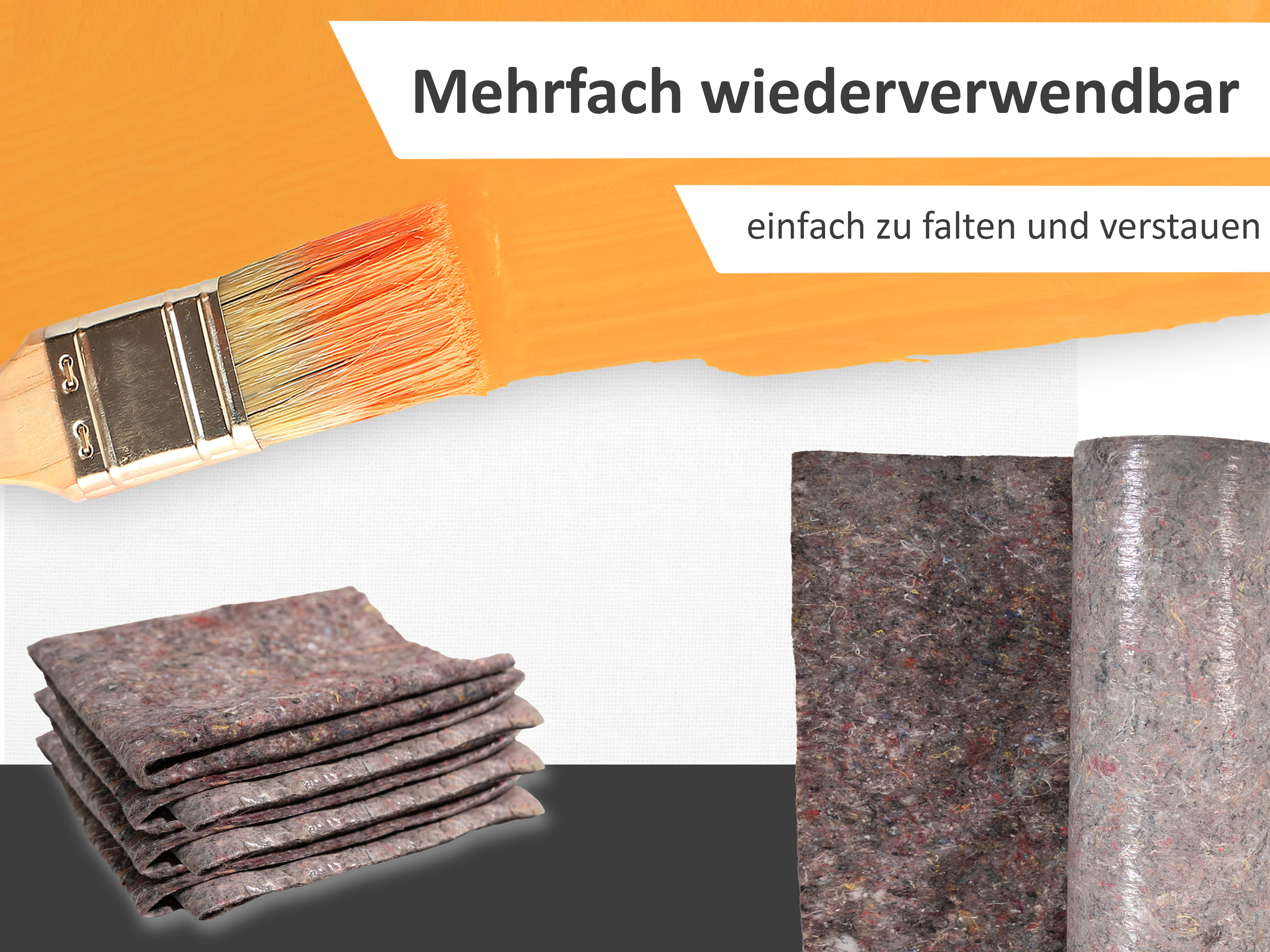 easypaint Malervlies Malerabdeckvlies premium, Schutzvlies, mit PE-Anti-Rutsch-Beschichtung 180g/m²