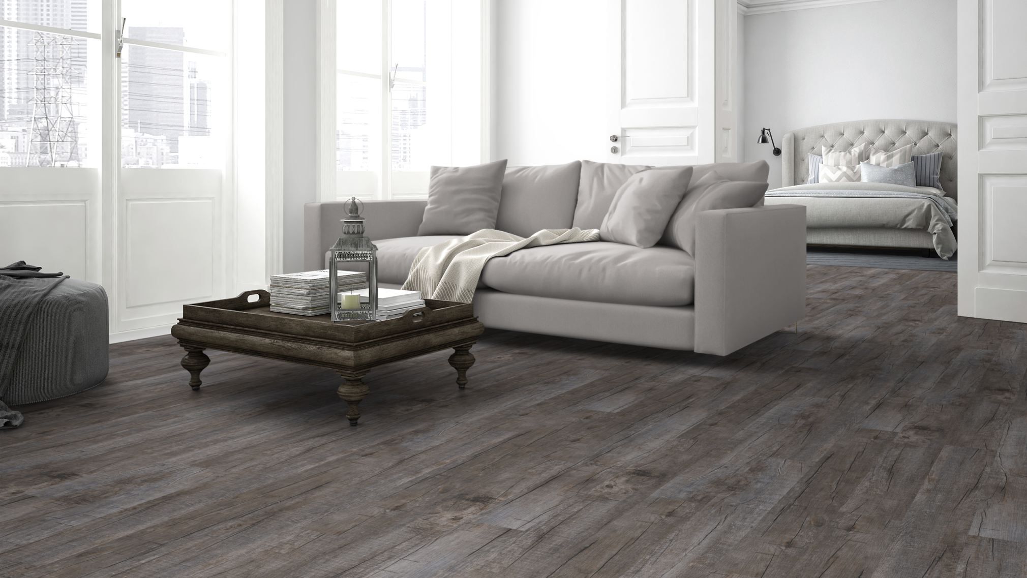 TRECOR® LVT Dryback Klebe Vinylboden Eiche Old Rustik Dark Landhausdiele - 2 mm starker Designboden