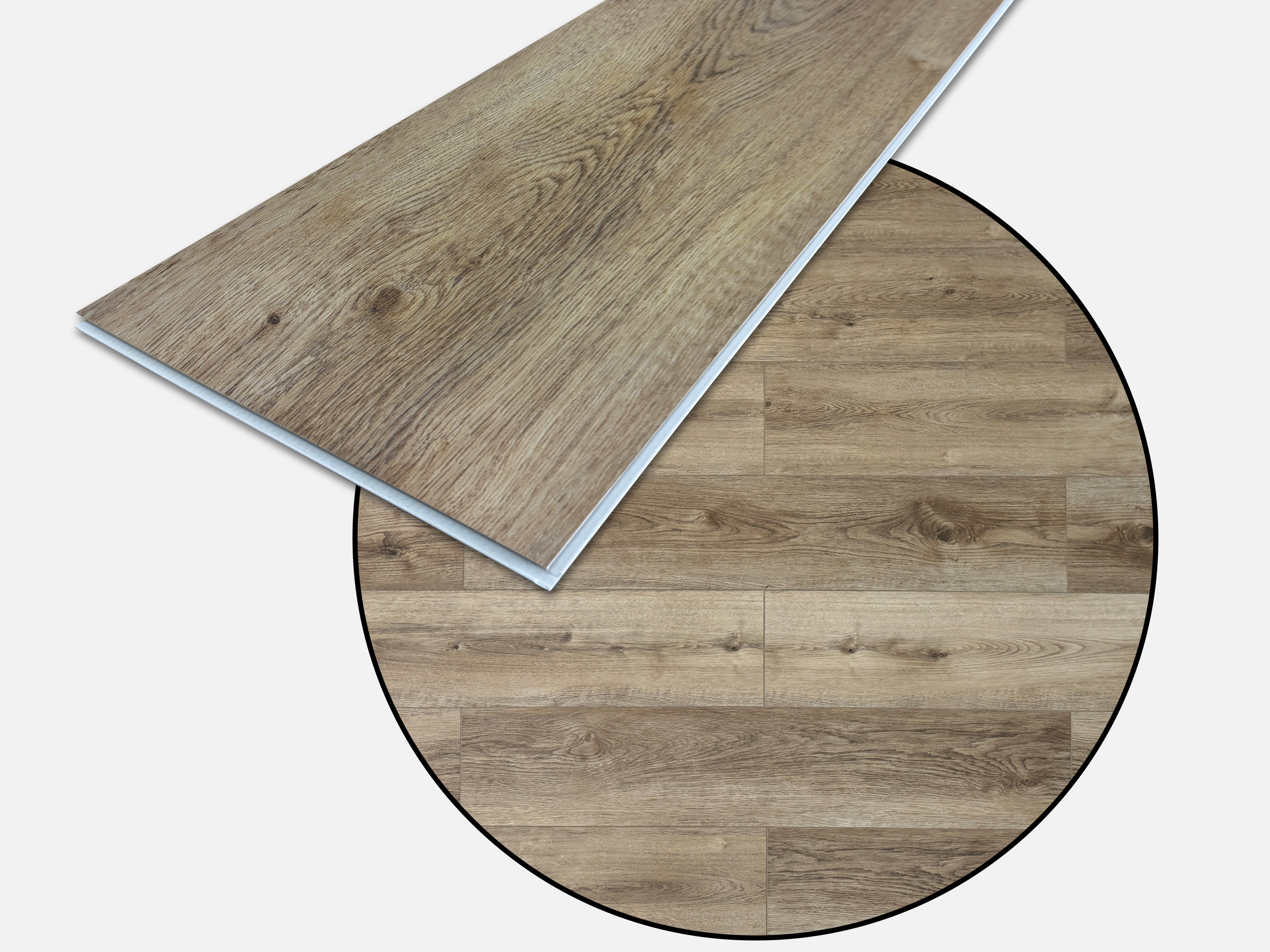 Vinylboden Rigid SPC Eiche Rustique Natur 5G Klicksystem 6,0 mm, V4 Fuge, inkl. 1 mm Trittschalldämmung