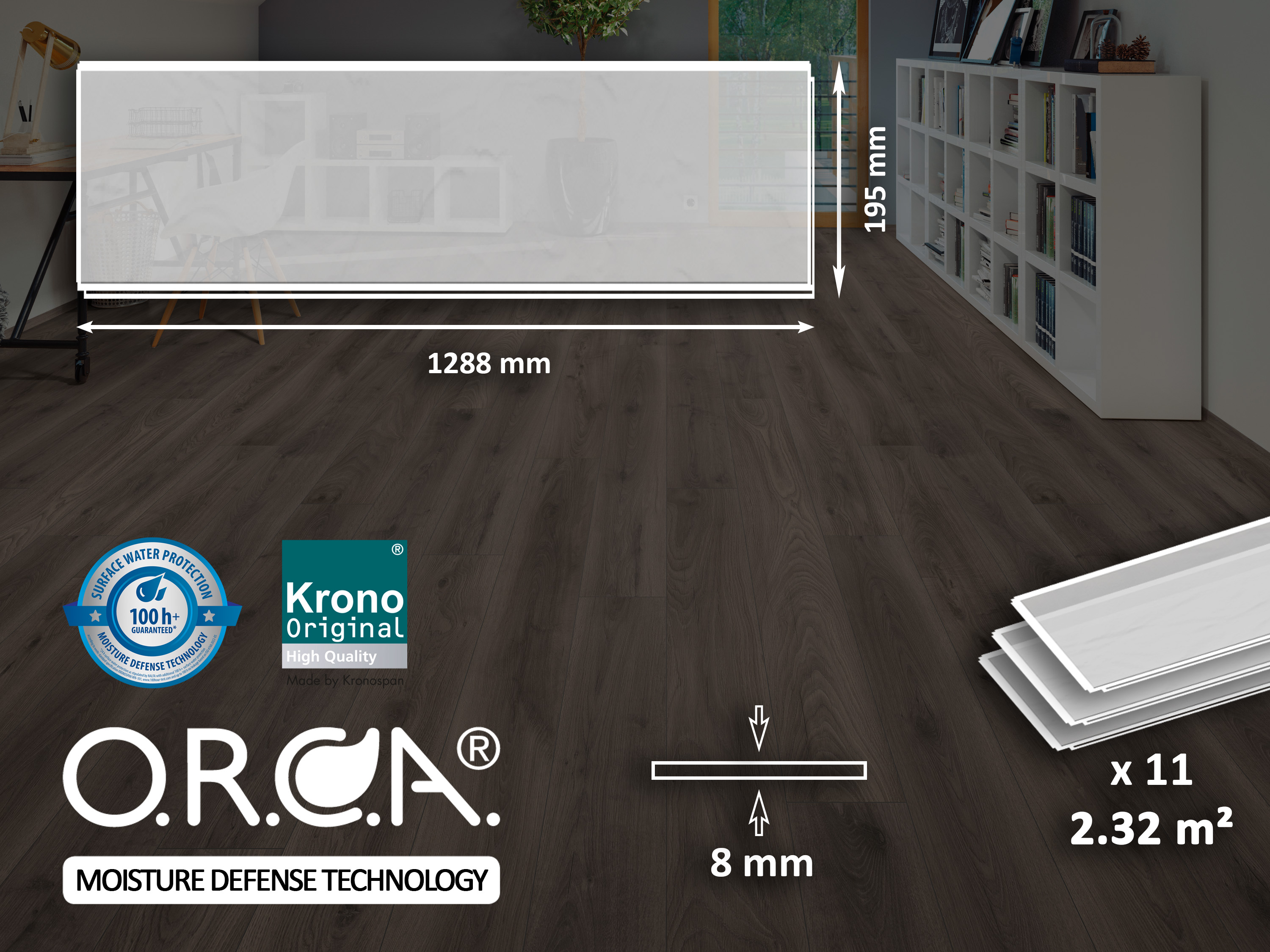 Klick-Designboden Crosstown Traffic K035 Fliesenoptik Organic Classic 8 mm, mit O.R.C.A Technologie