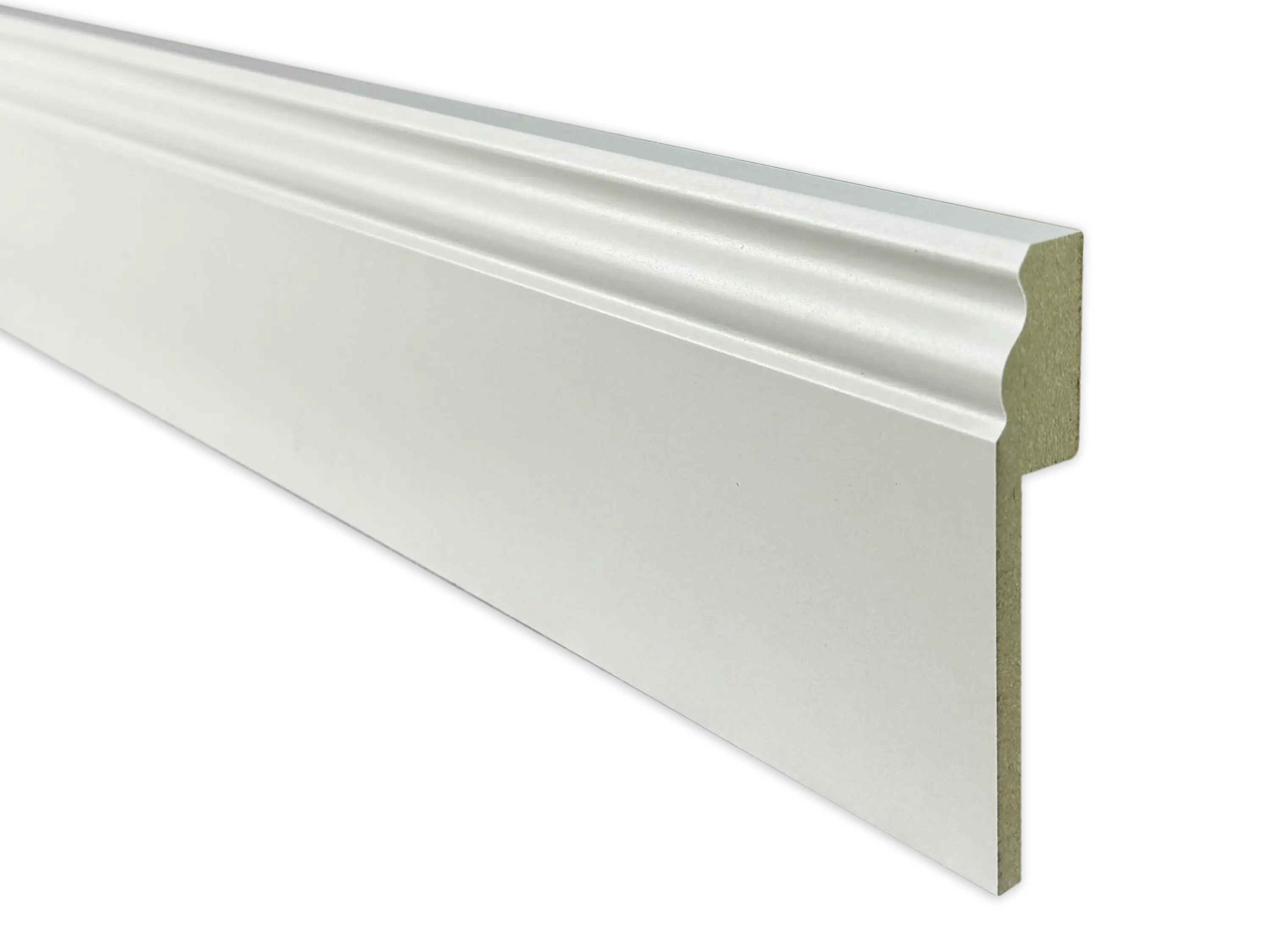 Sockelleiste Abdeckleiste für Fliesensockel im Hamburger Profil, weiß, 19 x 100 mm