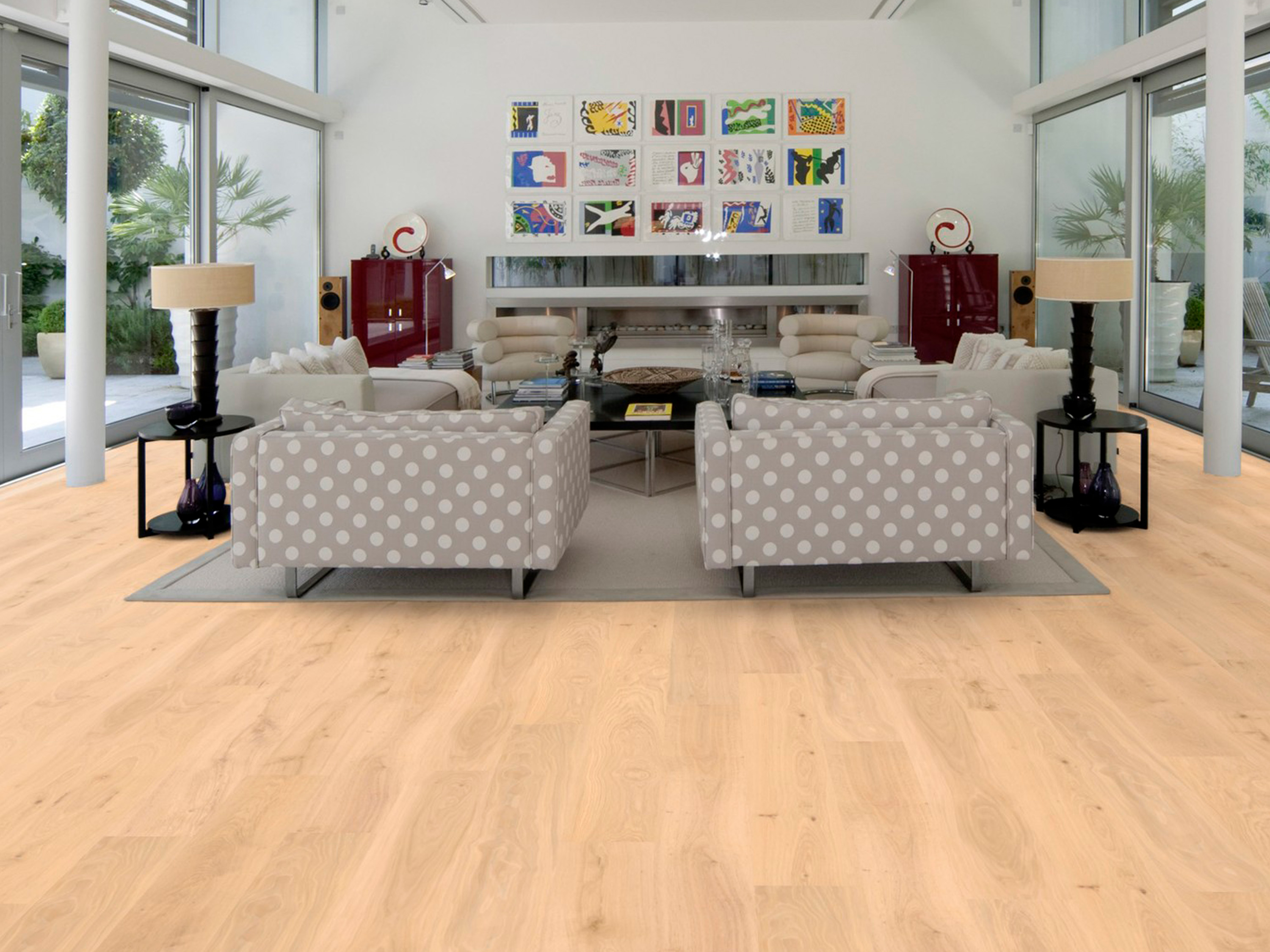 Kork Designboden Wood Basic - Oak Light Nature, digitalbedrucktes Korkfurnier