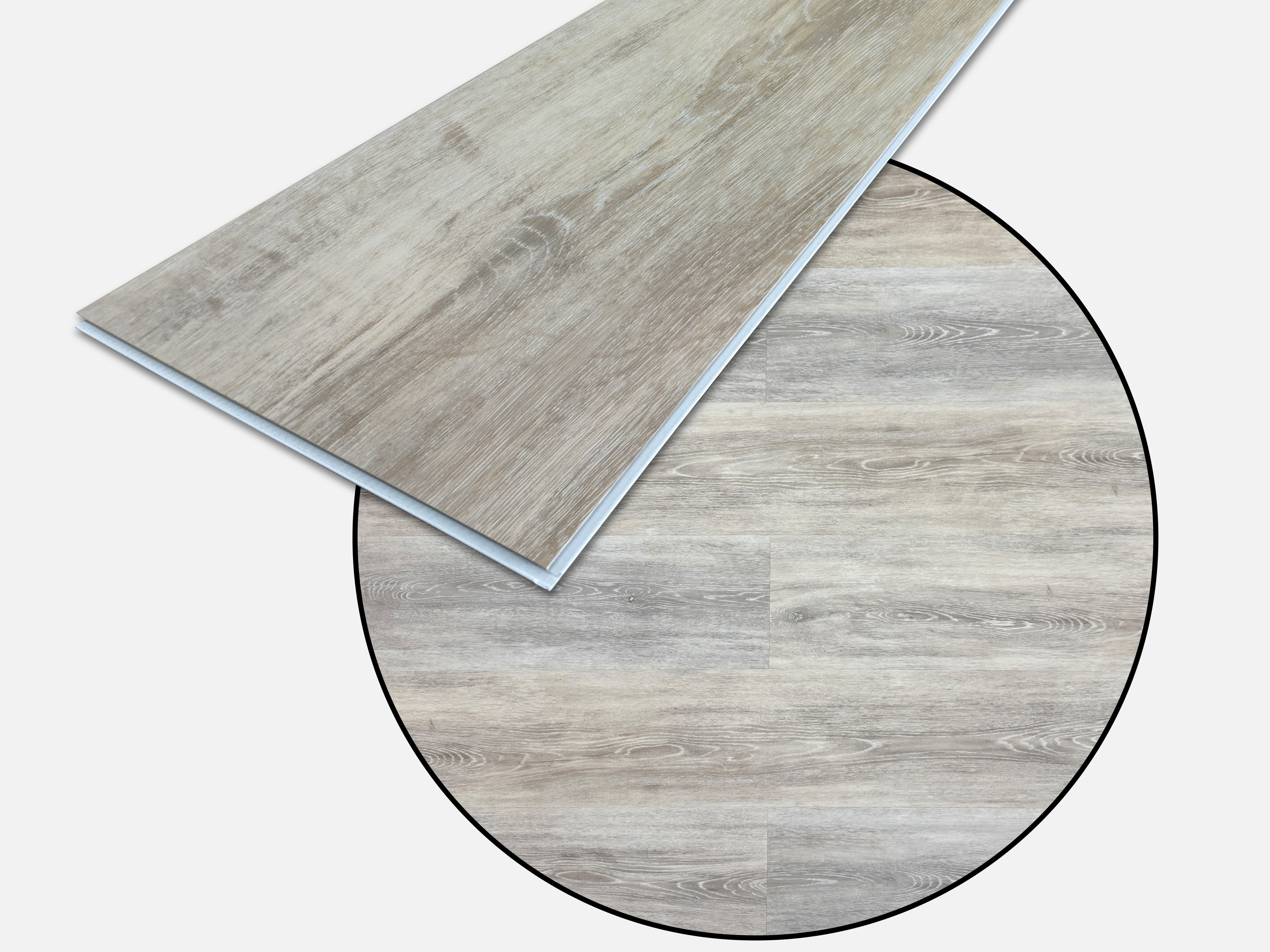 Vinylboden Eiche Premium Silber Rigid Klickvinyl 6,5 mm Stark, V4 Fuge, inkl. 1 mm Trittschalldämmung