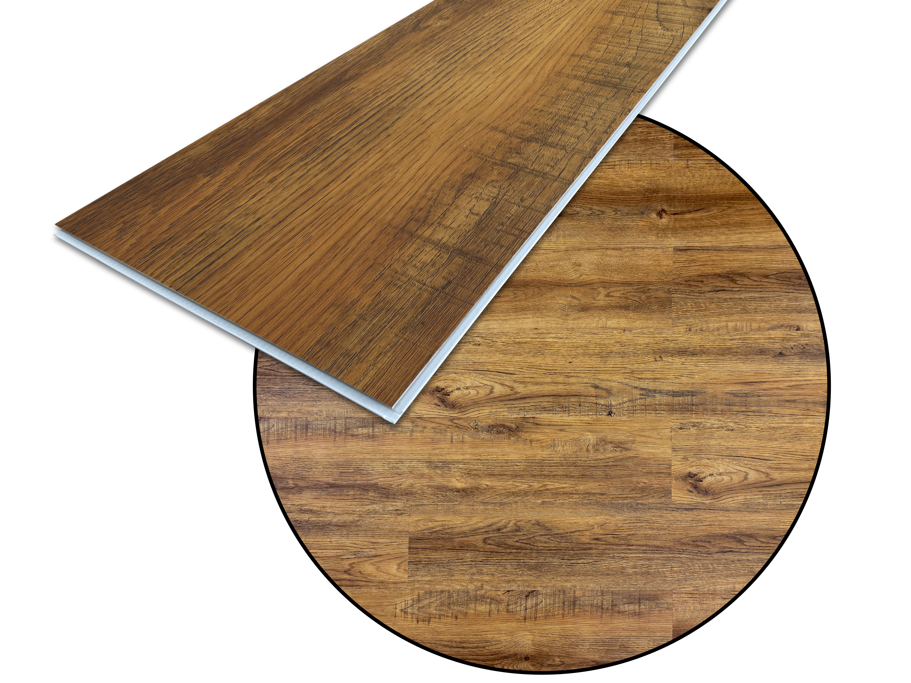 TRECOR® SPC Rigid Klick-Vinylboden Eiche Rustikal Dunkel Landhausdiele – wasserfest, 5 mm stark, 0,3 mm Nutzschicht