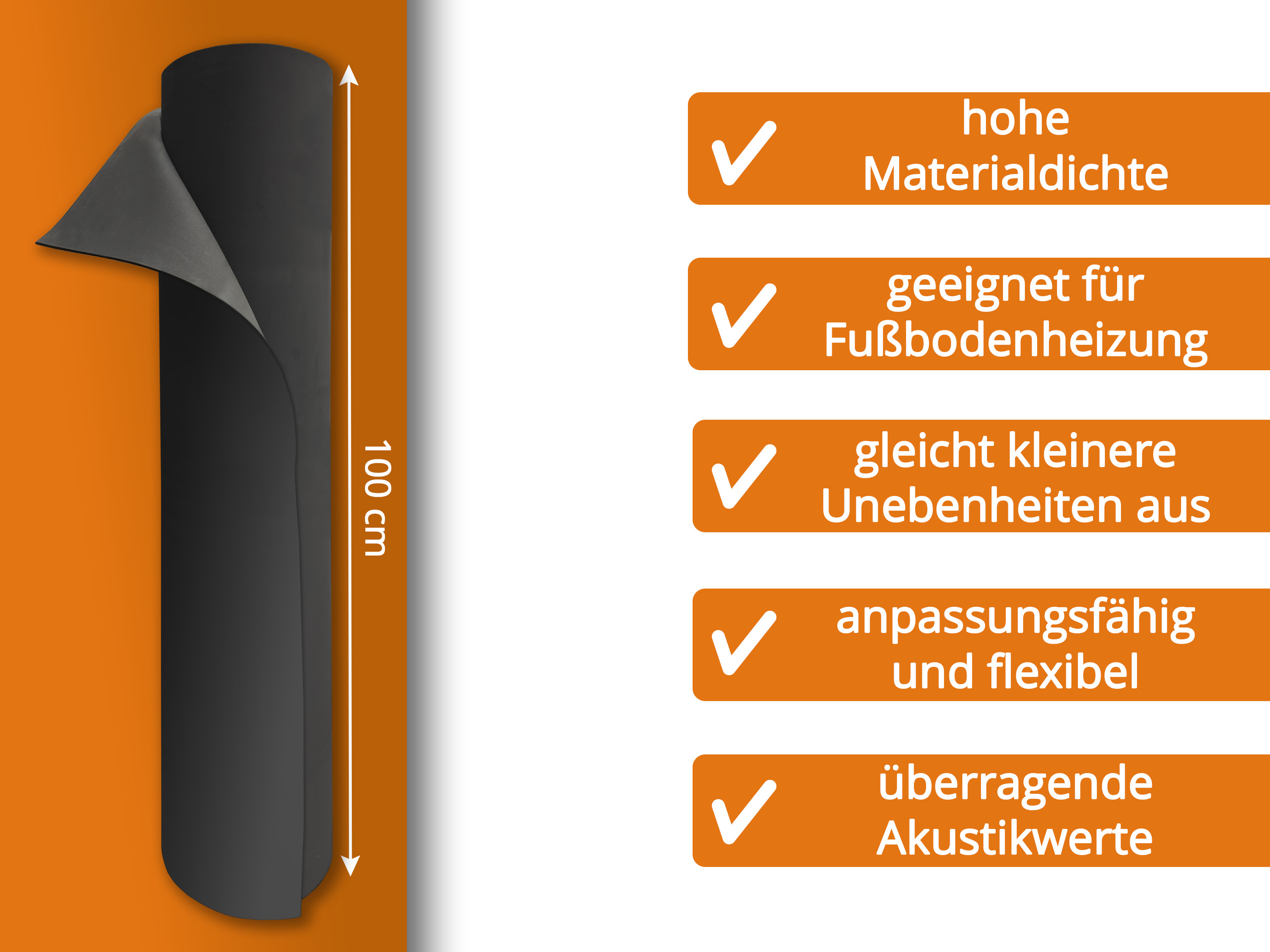 uficell® Multisound Akustik Trittschalldämmung für Laminat- und Parkettböden aus EVA-Schaum