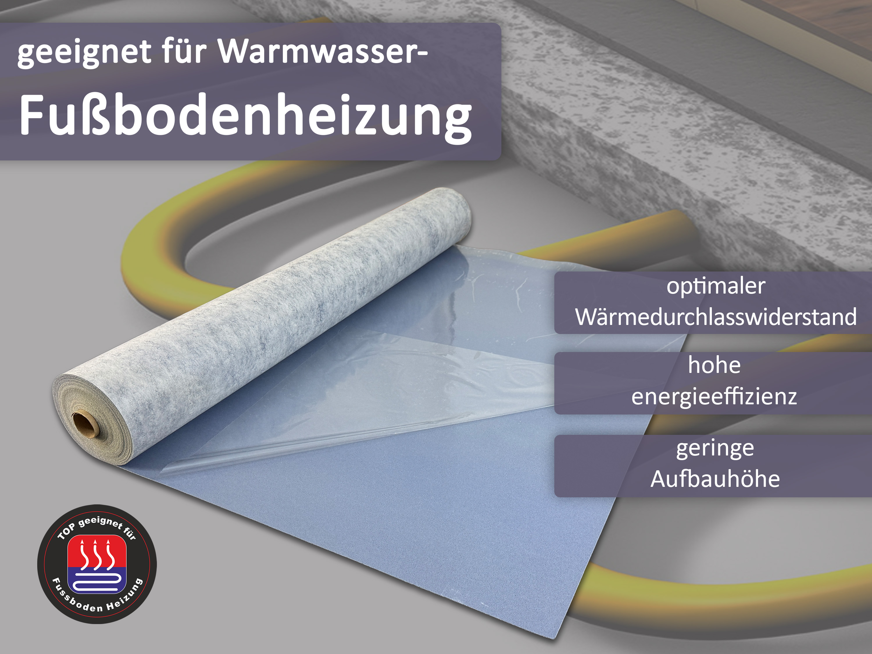 uficell® VINOSOUND FIX premium LVT Vinyl Unterlagsmatte mit Haftbeschichtung - B-Ware