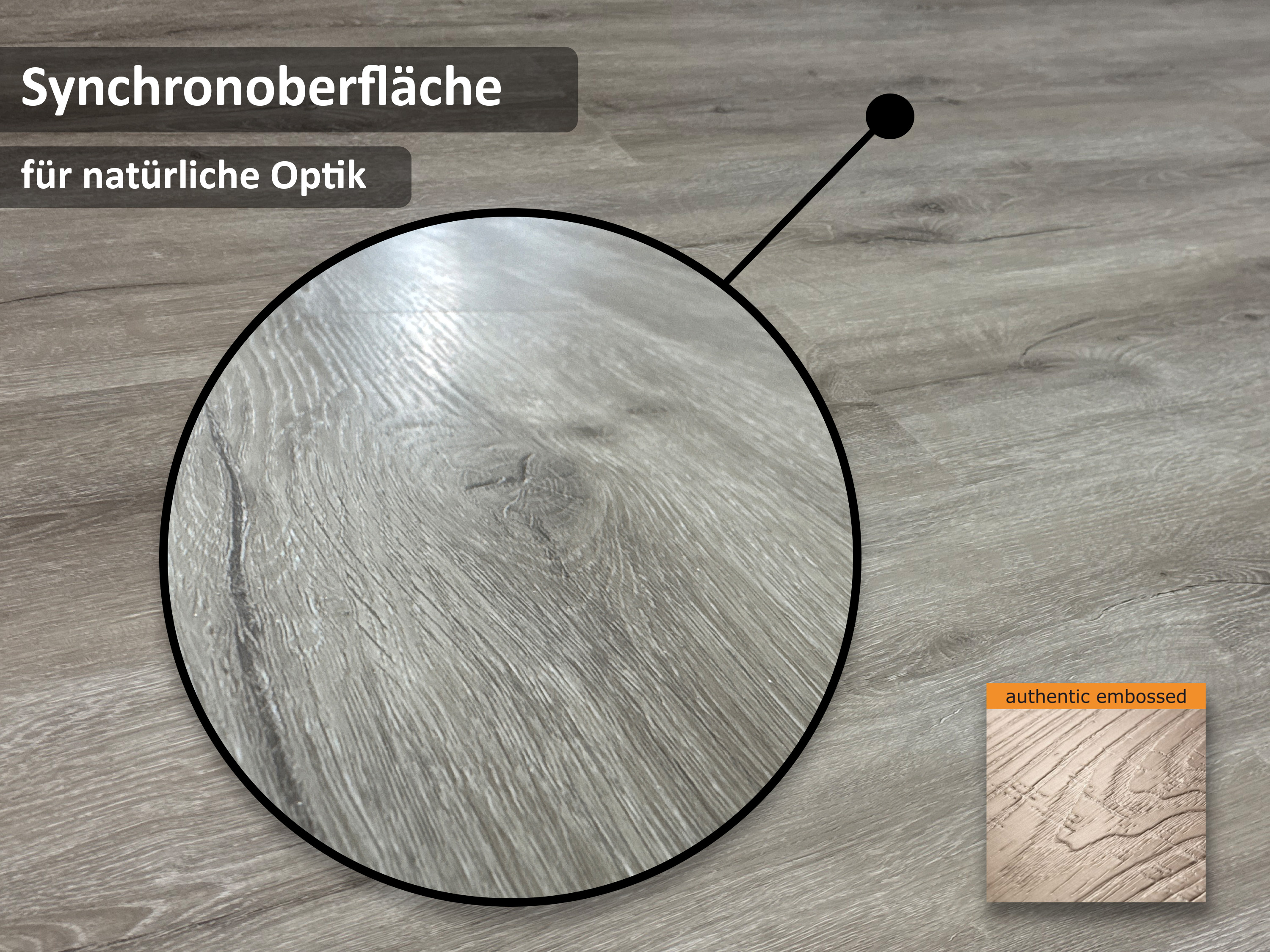TRECOR® SPC / RIGID Klick Vinylboden Eiche Premium Hell Landhausdiele - 5 mm - Synchronoberfläche - 5G Klick